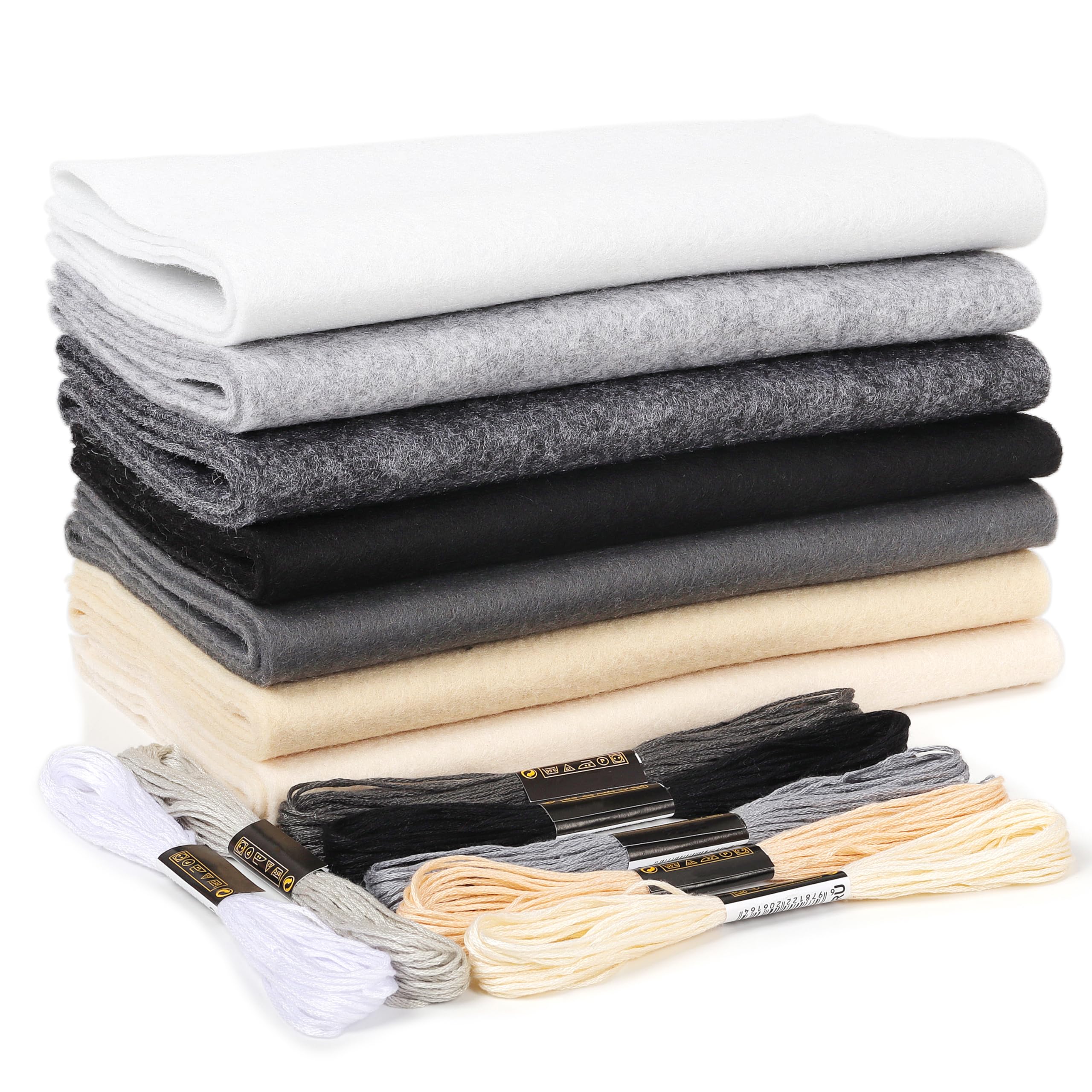 ZAIONE Felt Fabric Sheets Rolls Soft Felt Black White 7 21 x 90cm-image-39c4f0bb-0510-4429-a13f-d1710c8538ba-60137