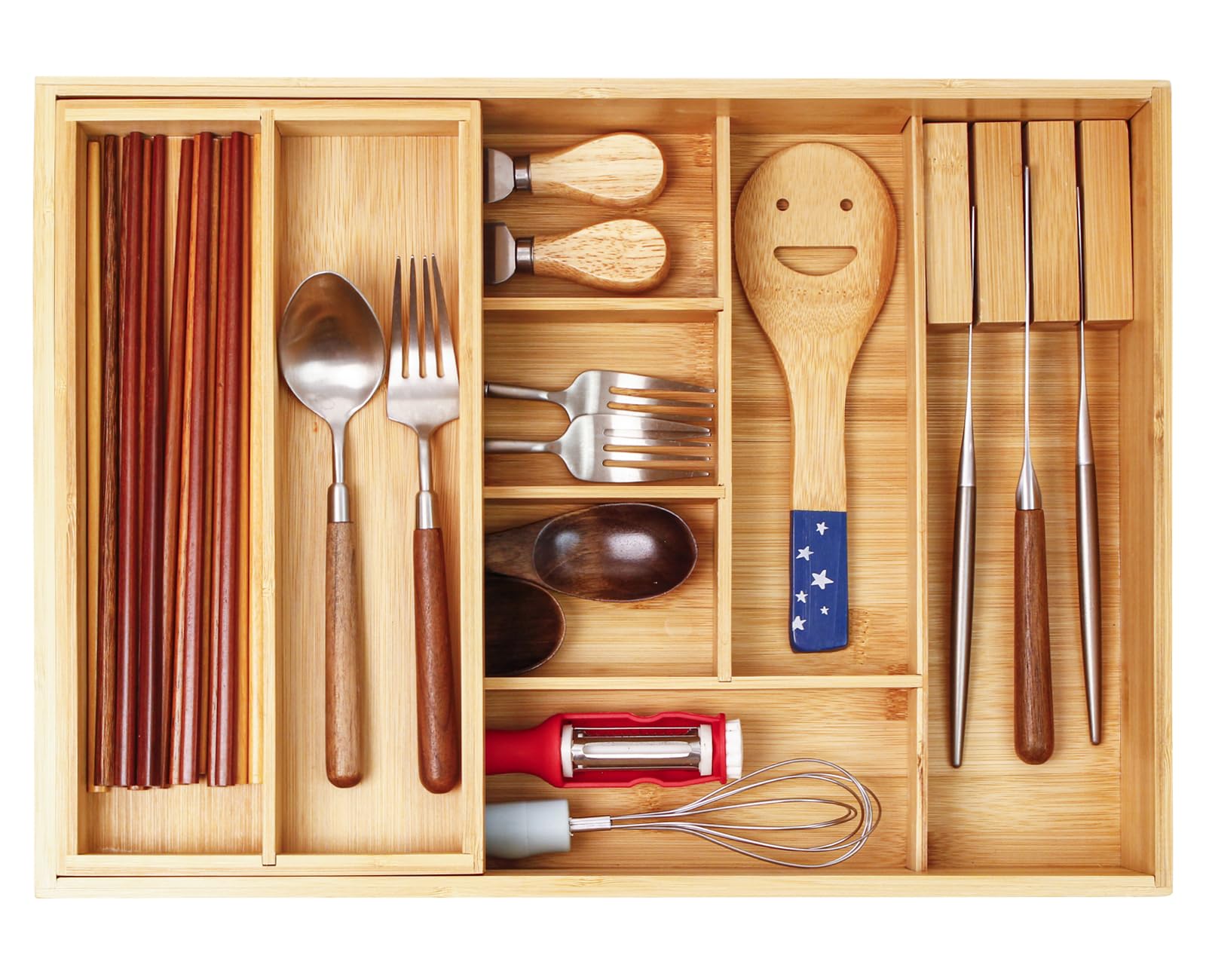 Bamboo Cutlery Drawer Organiser - Double Layer-image-ede92a94-395b-4835-8b90-aab7f51021f7-92077