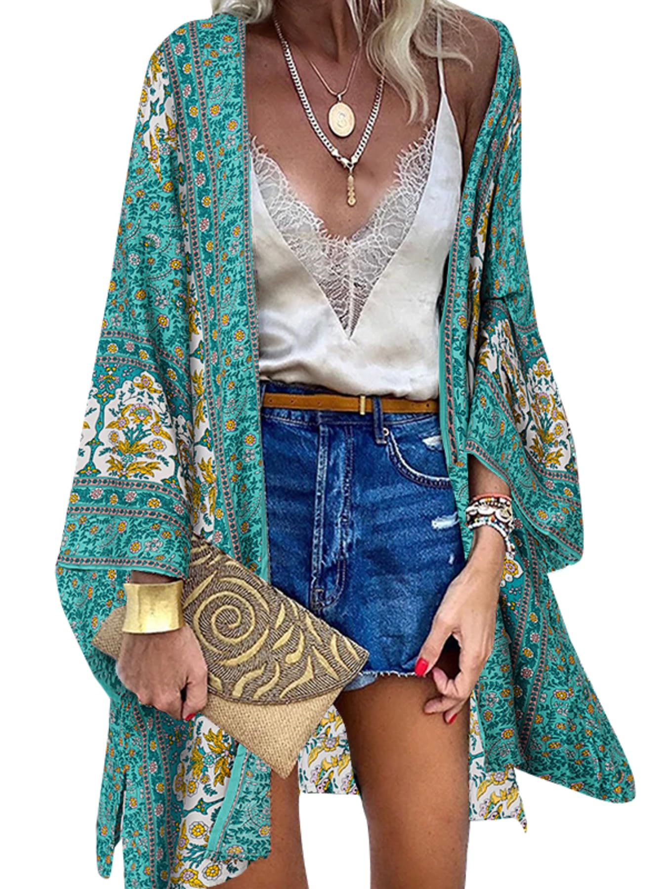 Women's Chiffon Kimono Cover-Up - Alpha Green S-image-a9bc797a-601e-41aa-8cf7-32b1d056045c-107765