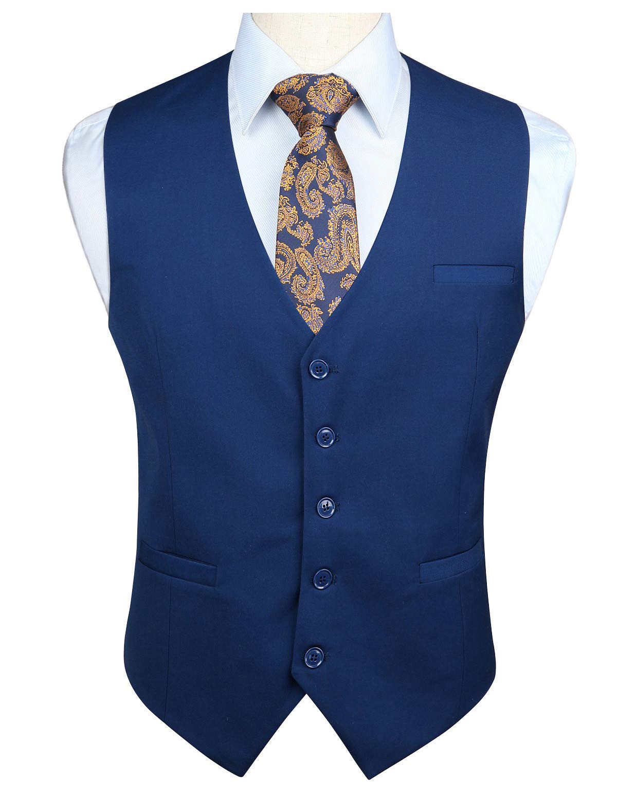 Men's Formal Cotton Waistcoat - Navy Blue-1 S-image-1df5c455-0c96-4135-85b3-7eccc2ffc013-103788