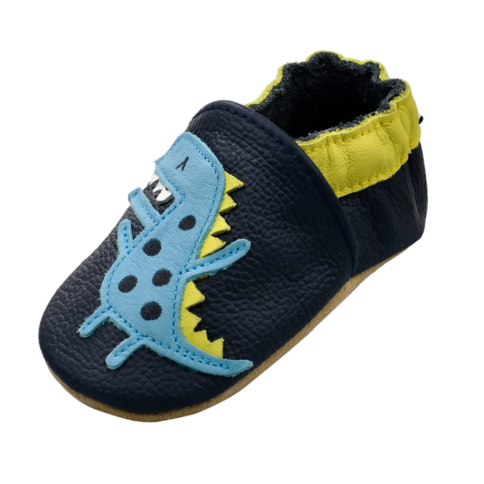 Baby Soft Sole Moccasins - Navyblue Dinosaur 0-6 Months-image-f306b37b-b03e-4ddf-87f0-9cf280aeaf4a-111783