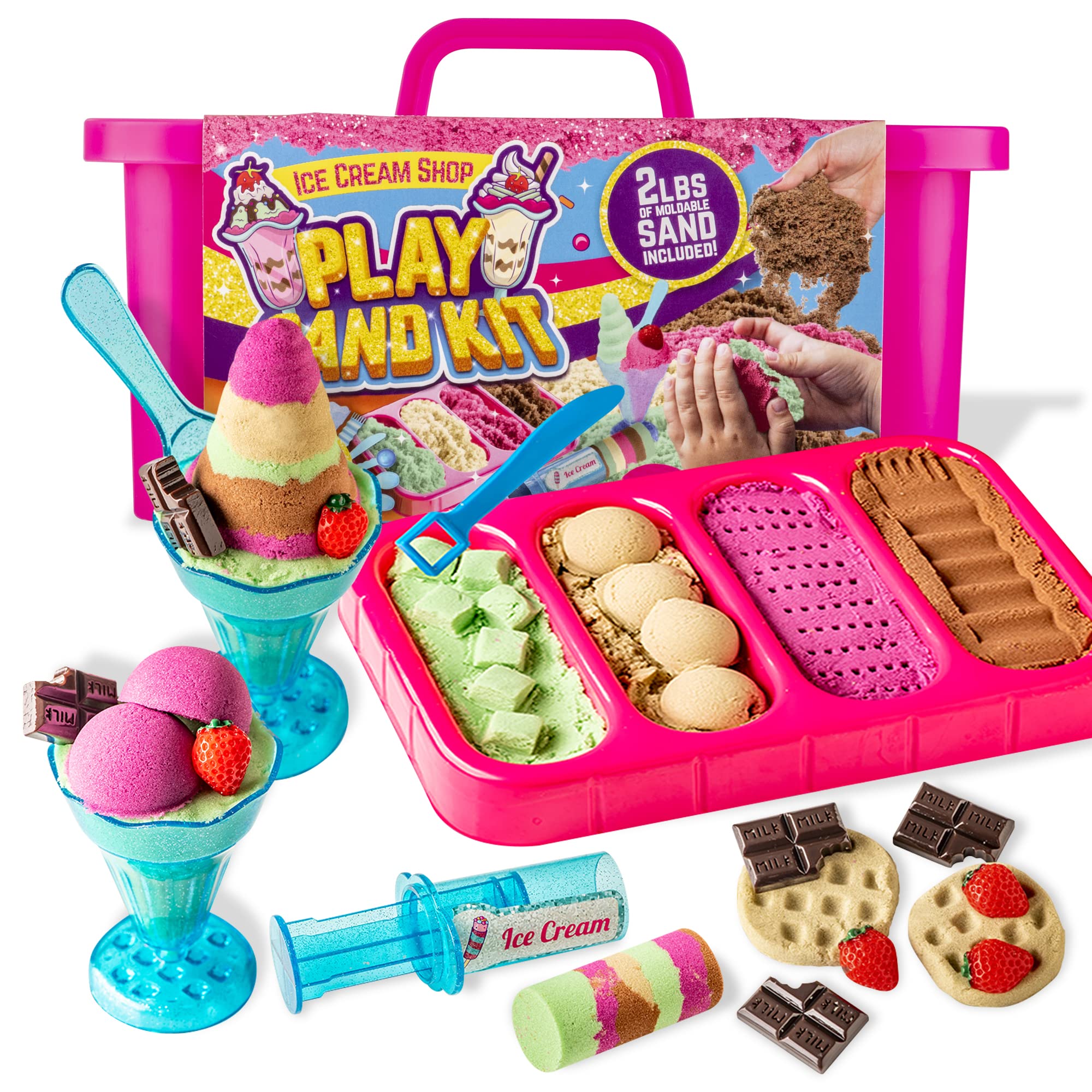 Magic Sand Ice Cream Play Kit - Brown Vanilla Pink-image-9794ad65-910e-4241-97de-acb5e7760cd8-120952