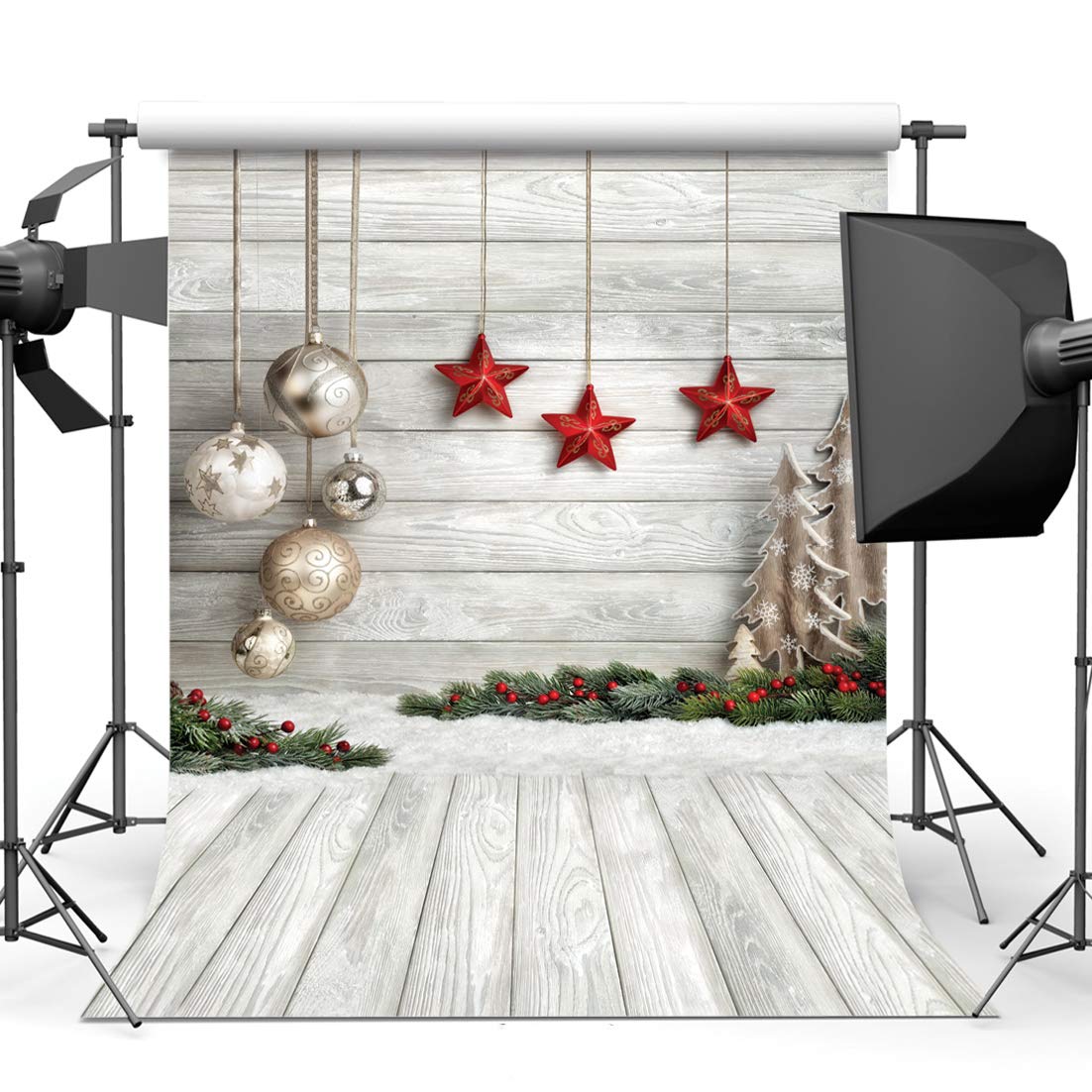 Christmas Photo Backdrop Snowflake Design - White 5x7FT-image-009153b8-1e06-484e-bc0f-17b770ddbc51-120994