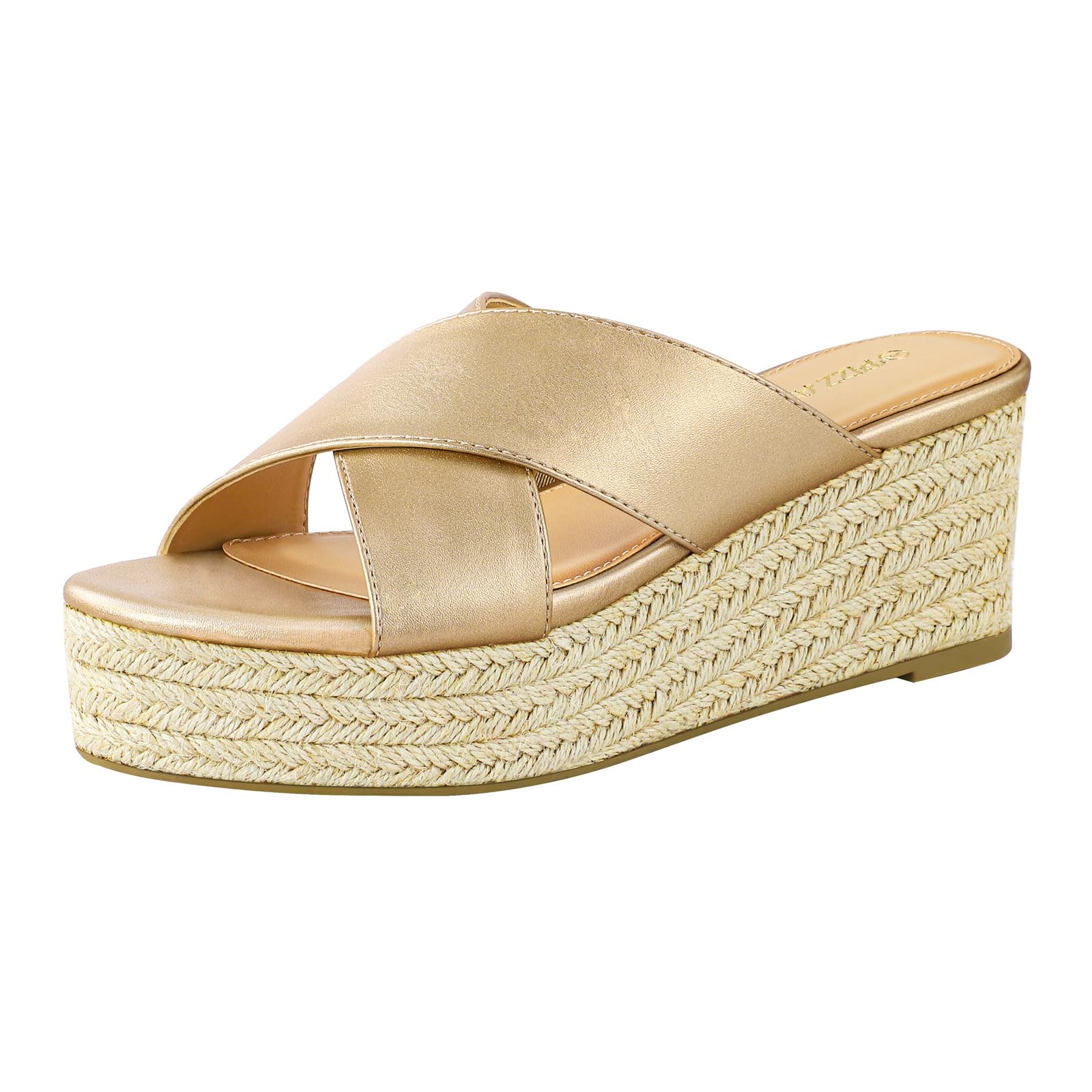 Women's Platform Wedge Sandals - Champagne UK 8-image-a0a7e3c8-9c2c-4a9f-b3d5-354963e9c070-122555