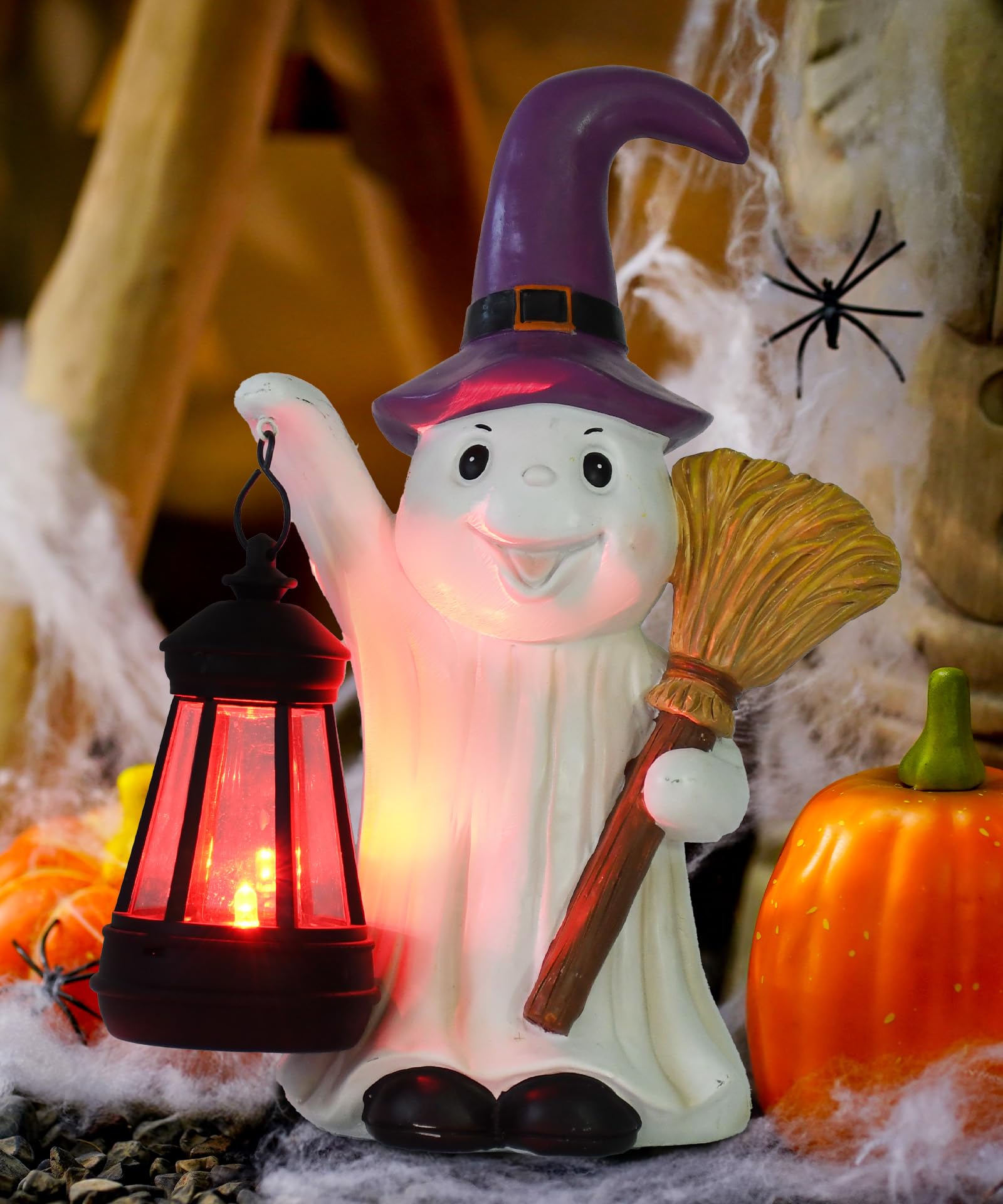 Solar Ghost Statue with Lantern - Ghost With Broom-image-df3163d8-6c61-4b7e-842c-ed0f01570197-120911