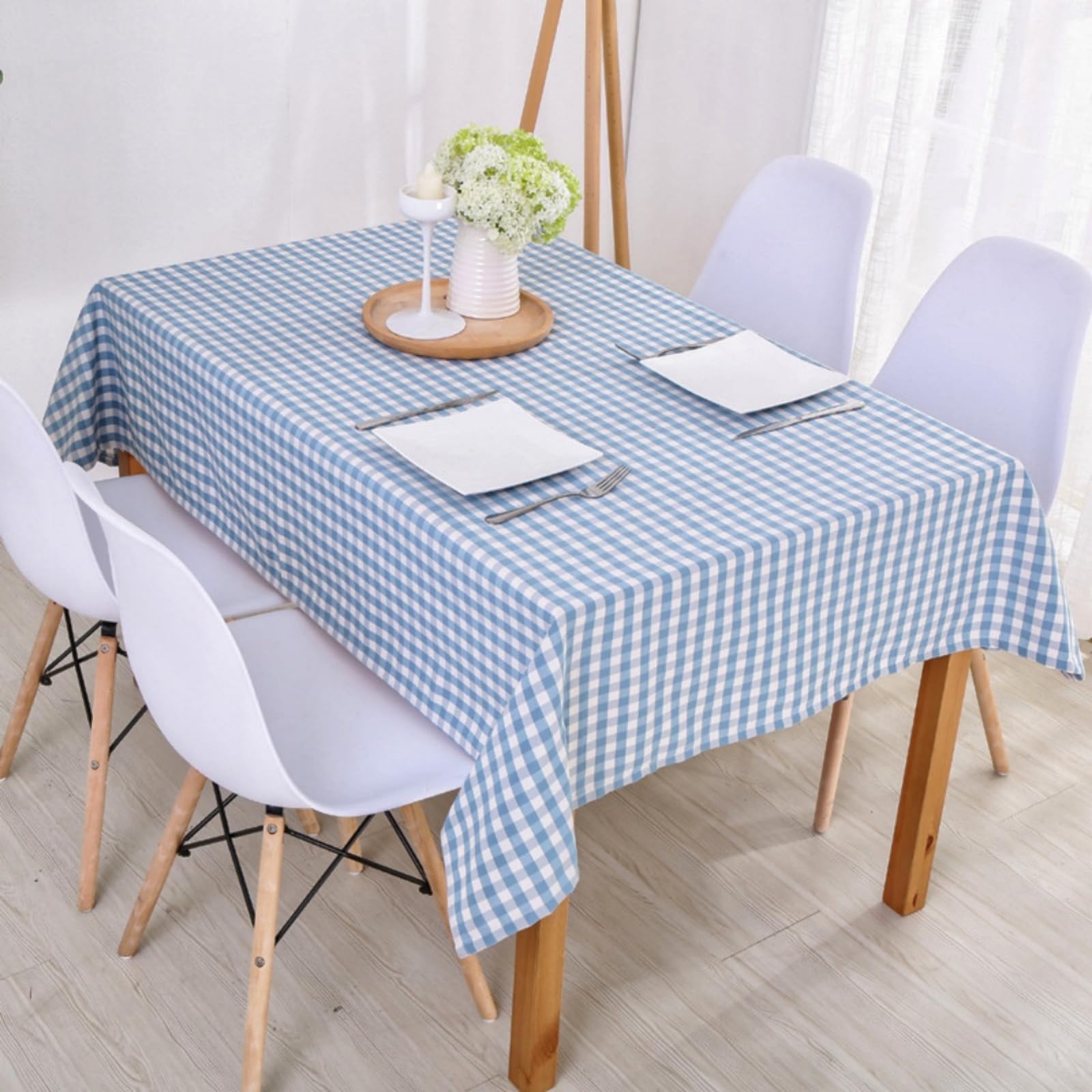 Plaid Tablecloth - Light Blue 140x180cm