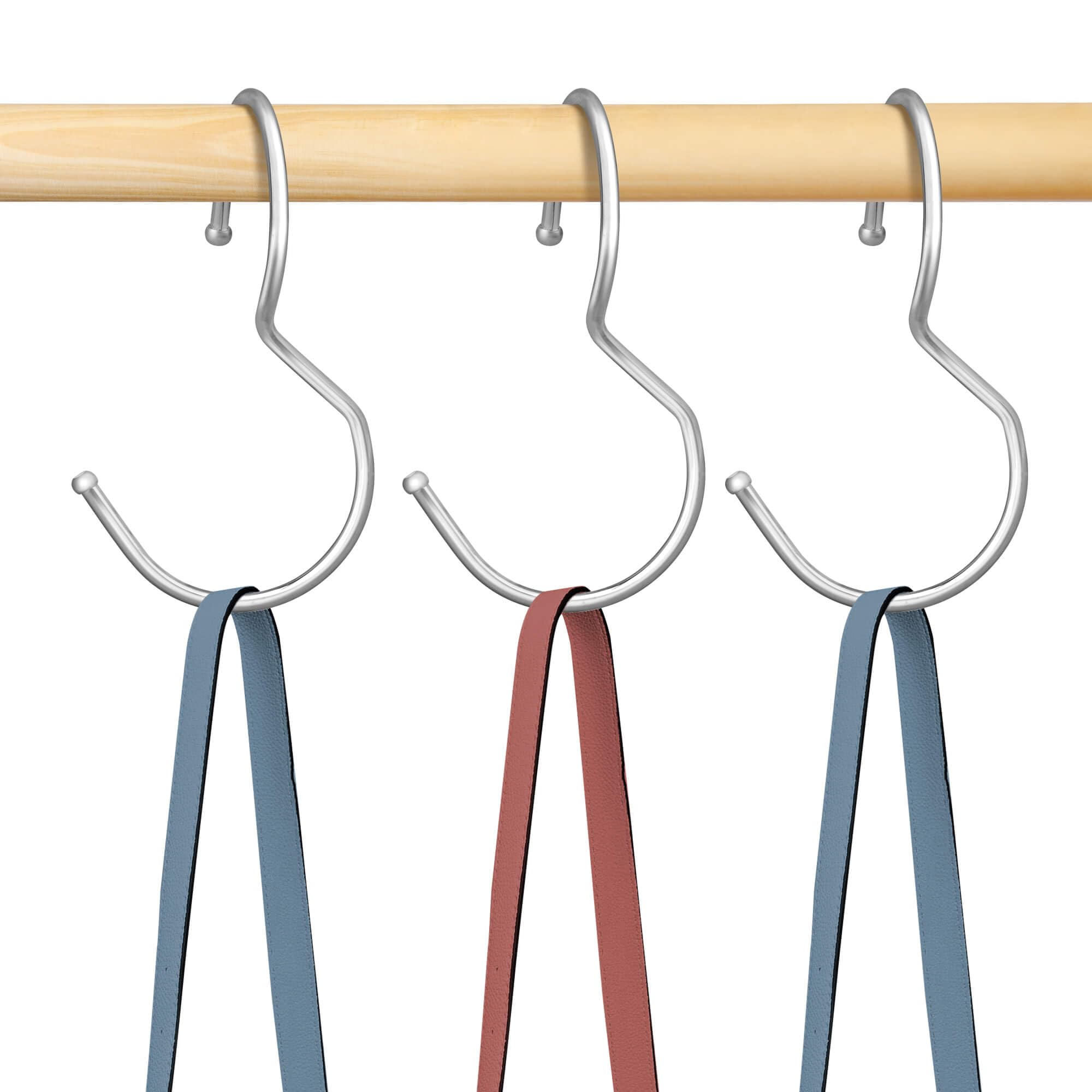 15 Pack Silver Handbag & Backpack Hangers for Closet Organisation - Space-Saving S Hooks-image-a34864f6-e643-4272-a8b0-57081a7f758e-53947