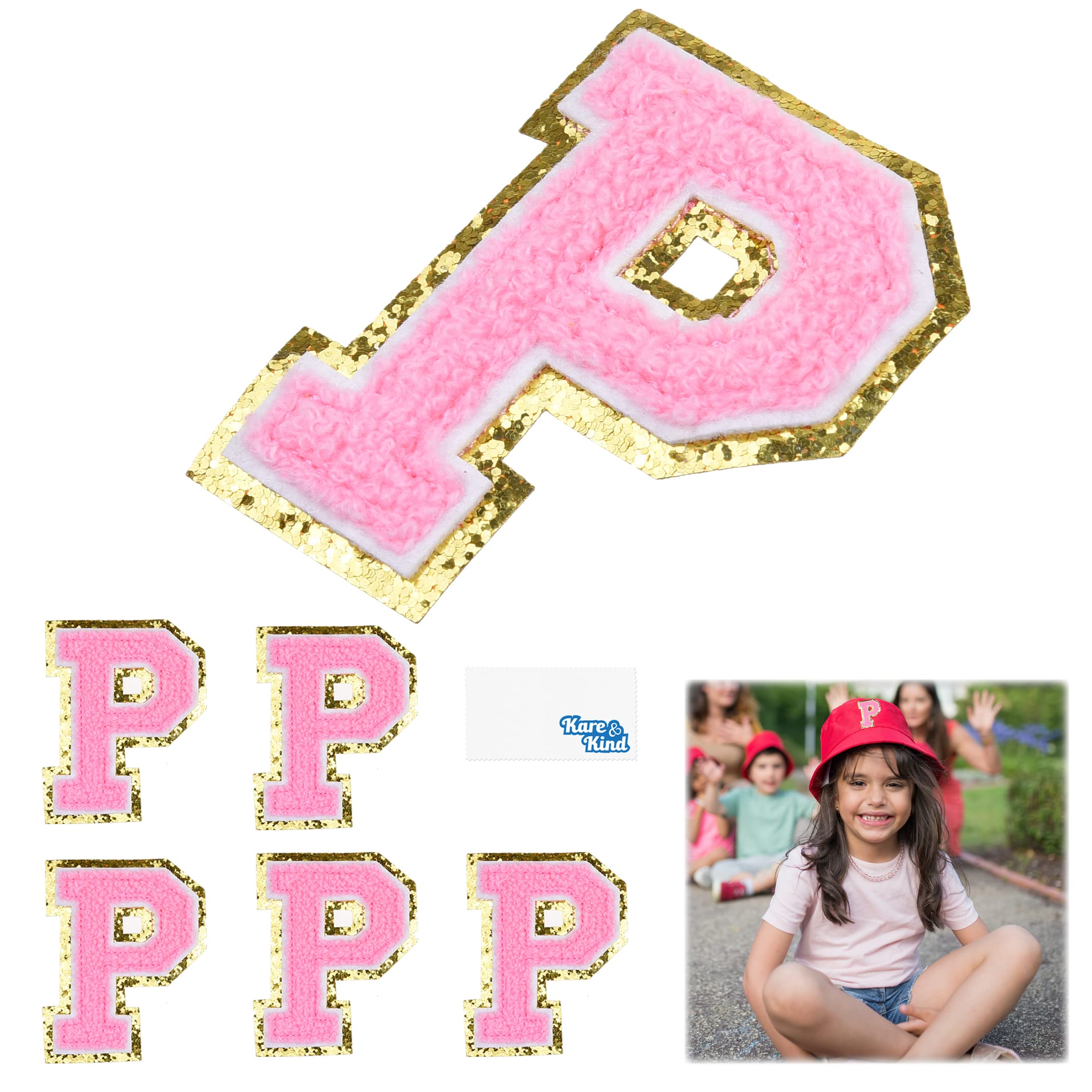 Kare & Kind Iron On Letter Patches - P Alphabet Chenille Embroidered-image-8345ed9d-42c2-4f49-9cc6-0b210b4a9afd-58795