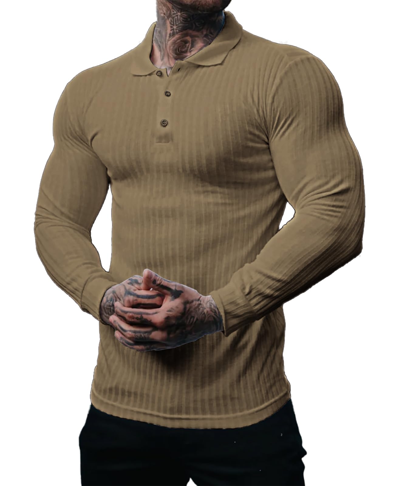 Men's Slim Fit Polo Shirt - Brown 2XL-image-ae898327-09a7-4c93-a77c-46bd4d4b17d8-111233