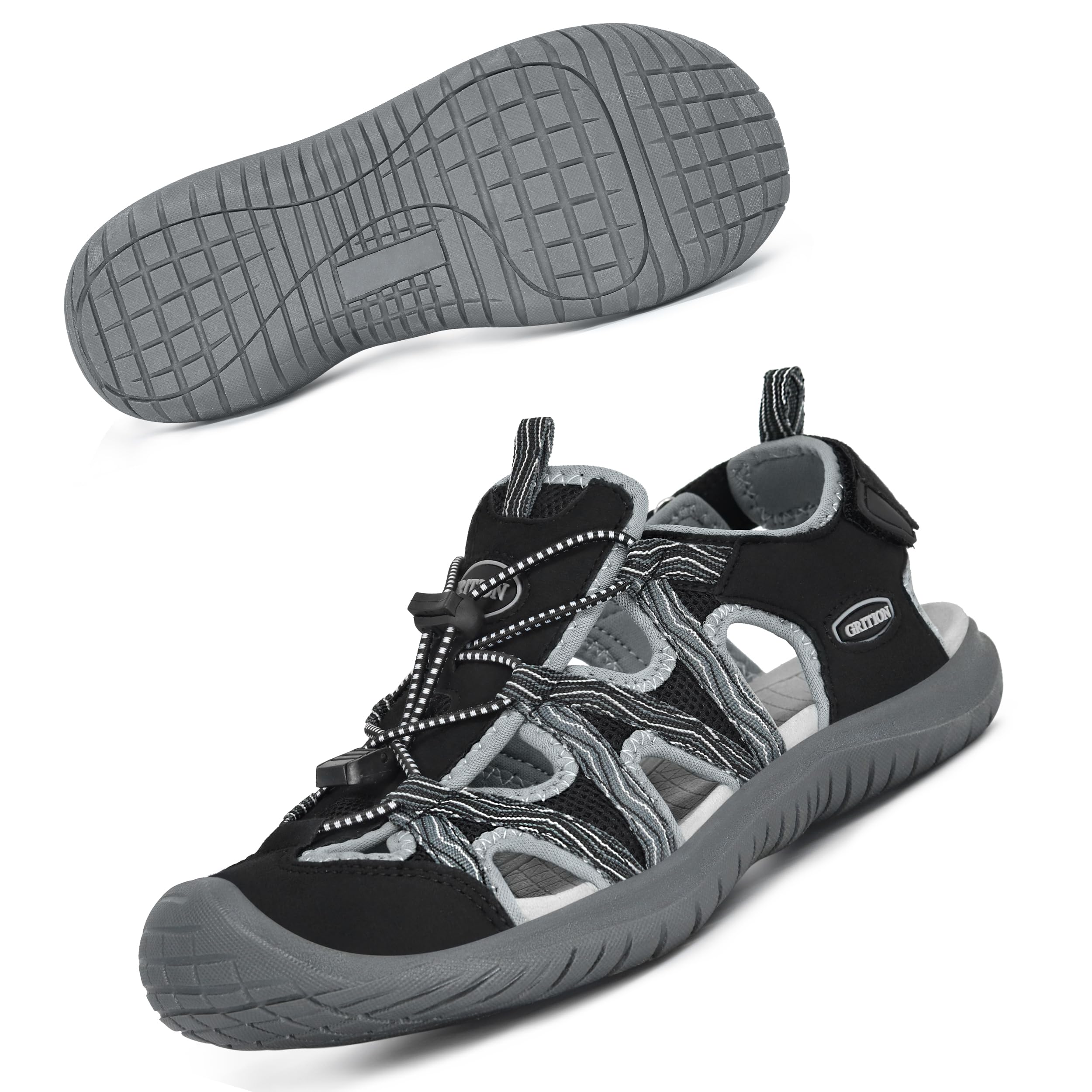 Women's Hiking Sandals Closed Toe - Black Grey1 UK 3.5-image-f1f1822d-8b6a-45df-86ed-504061da99a7-94217
