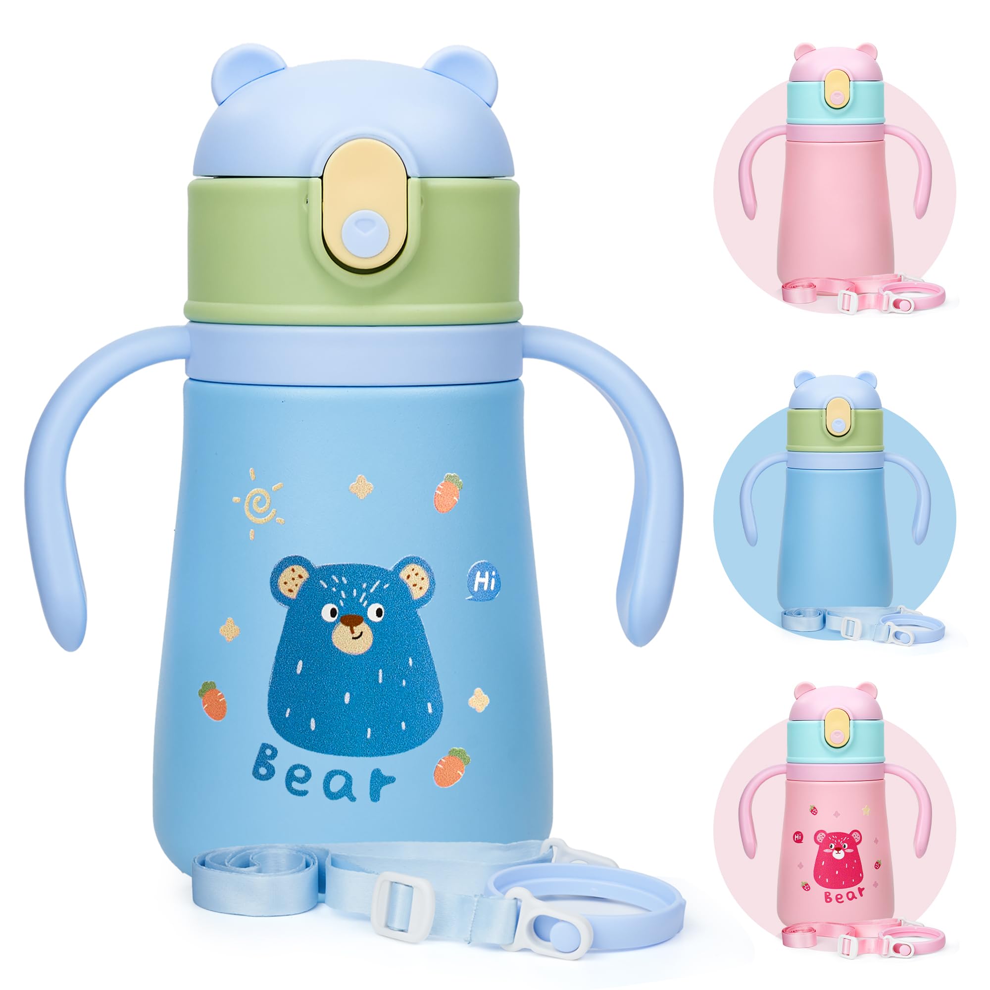 Insulated Baby Cup with Straw - BPA Free, 12oz, Blue Bear Design, Ideal for Toddlers-image-b56b705c-03cd-4e48-b08d-ac900f2e534f-67068
