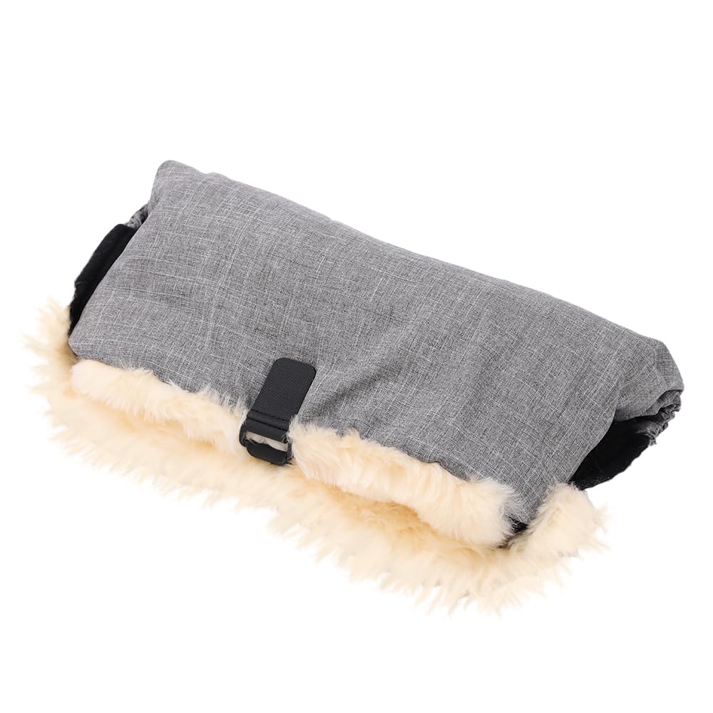 Lamb Wool Pram Hand Warmer - Light Grey Melange 45x22cm-image-da0b3532-a082-4112-b212-64fe18ea5d99-110824