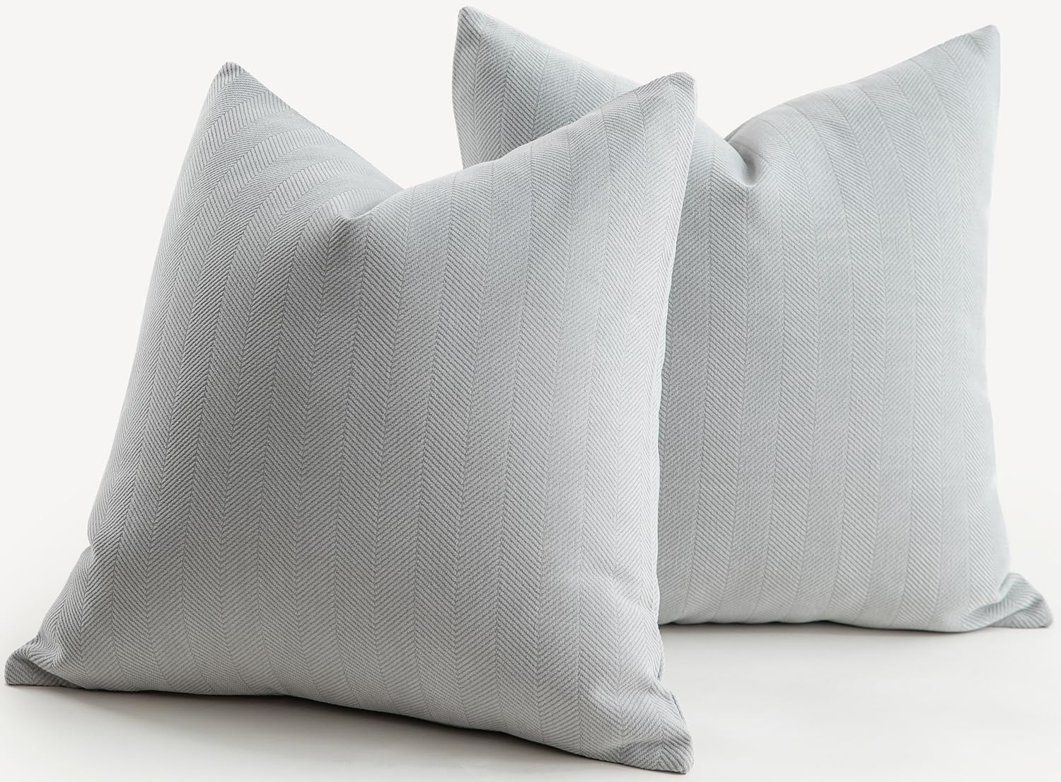 Chenille Cushion Covers Pack of 2 - Light Grey 45x45 cm