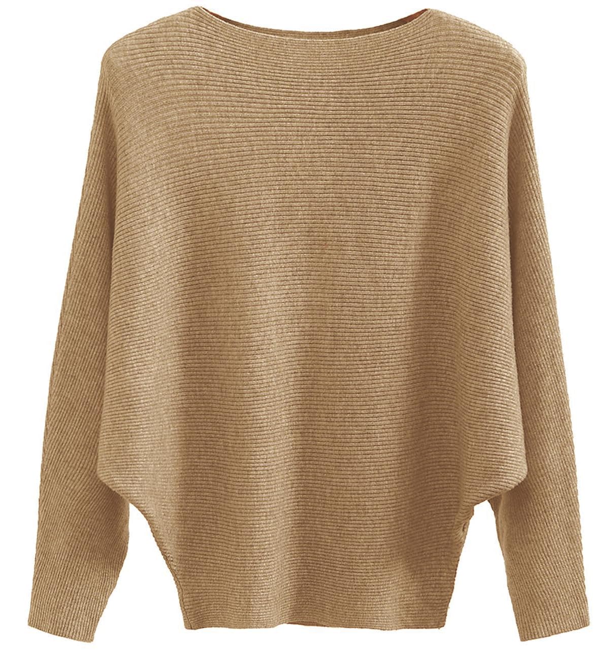 Women's Knit Jumper Off Shoulder - Khaki M-image-d1f9aa1e-0d84-4f70-90ad-72be330bf451-115001