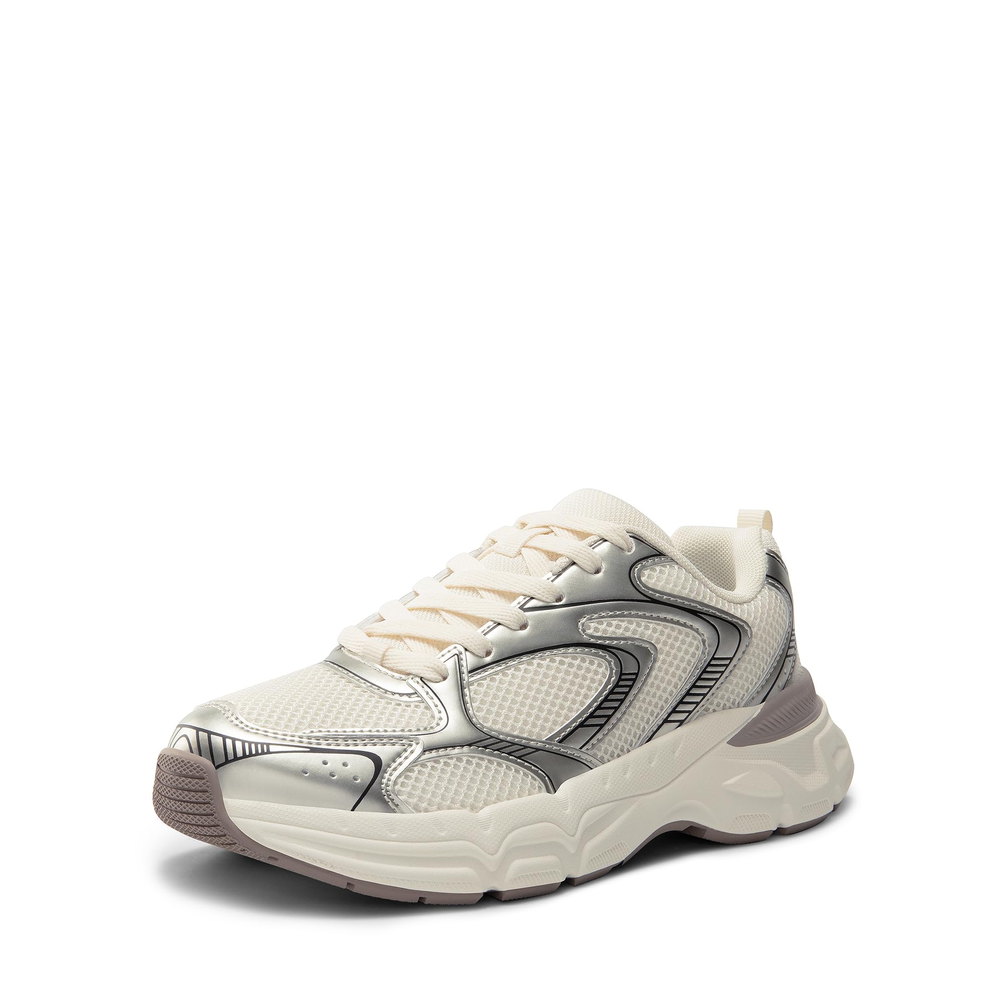 Women's Chunky Platform Trainers - Size 9 Champagne-image-95ebb49f-88eb-4e5b-a60a-5e41885e126c-84434