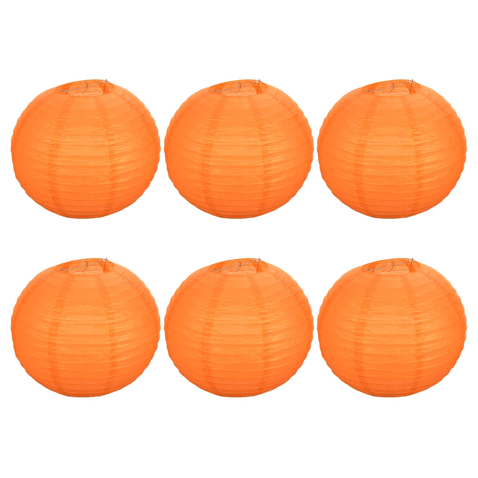 Paper Lanterns Pack of 6 - Orange 16 Inch-image-317d2402-eab1-4038-9069-52d1b7cba6db-107849