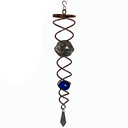 12in Copper DuBant Gazing Ball Spiral Tail with Blue Crystal-image-a2a8eda1-6a9a-4275-9045-132d434ce73a-48273