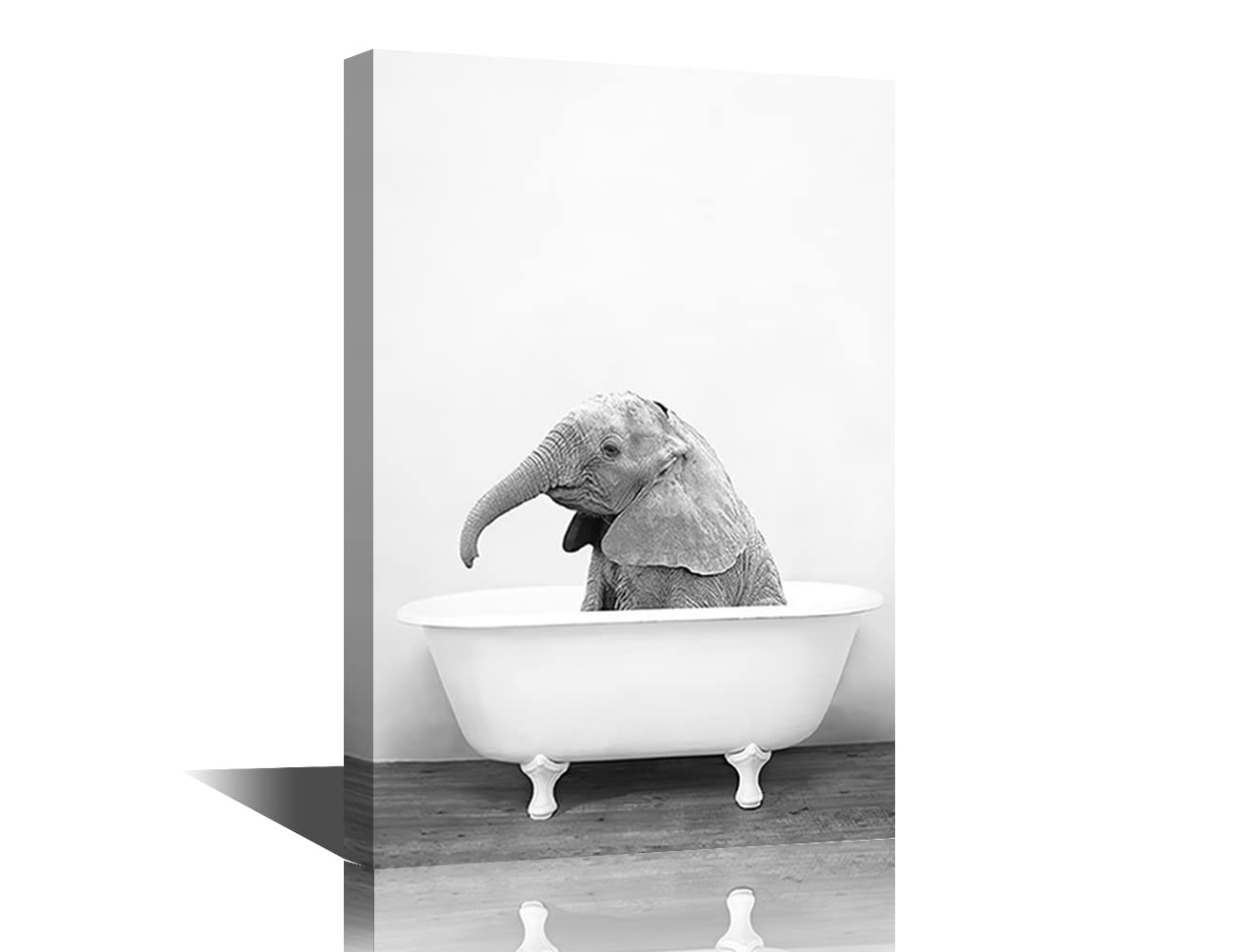 Canvas Wall Art for Living Room Elephant in Bathtub Painting 18"Wx12"H-image-0a29bdf2-2b98-4a2f-9f1c-44c467d73cee-58689