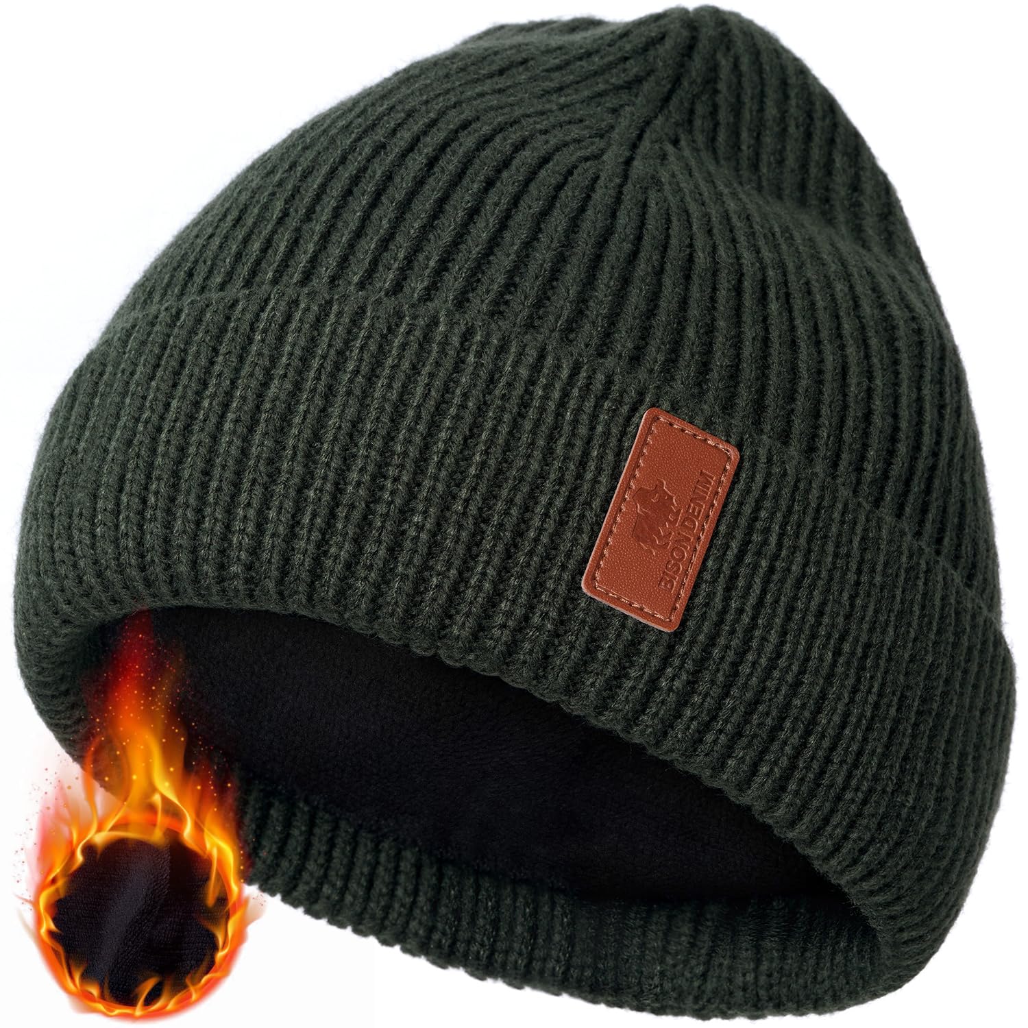 Warm Knit Beanie Hat - Green L-image-3579069b-7219-4f8c-86c4-32c7bb882f5a-106839