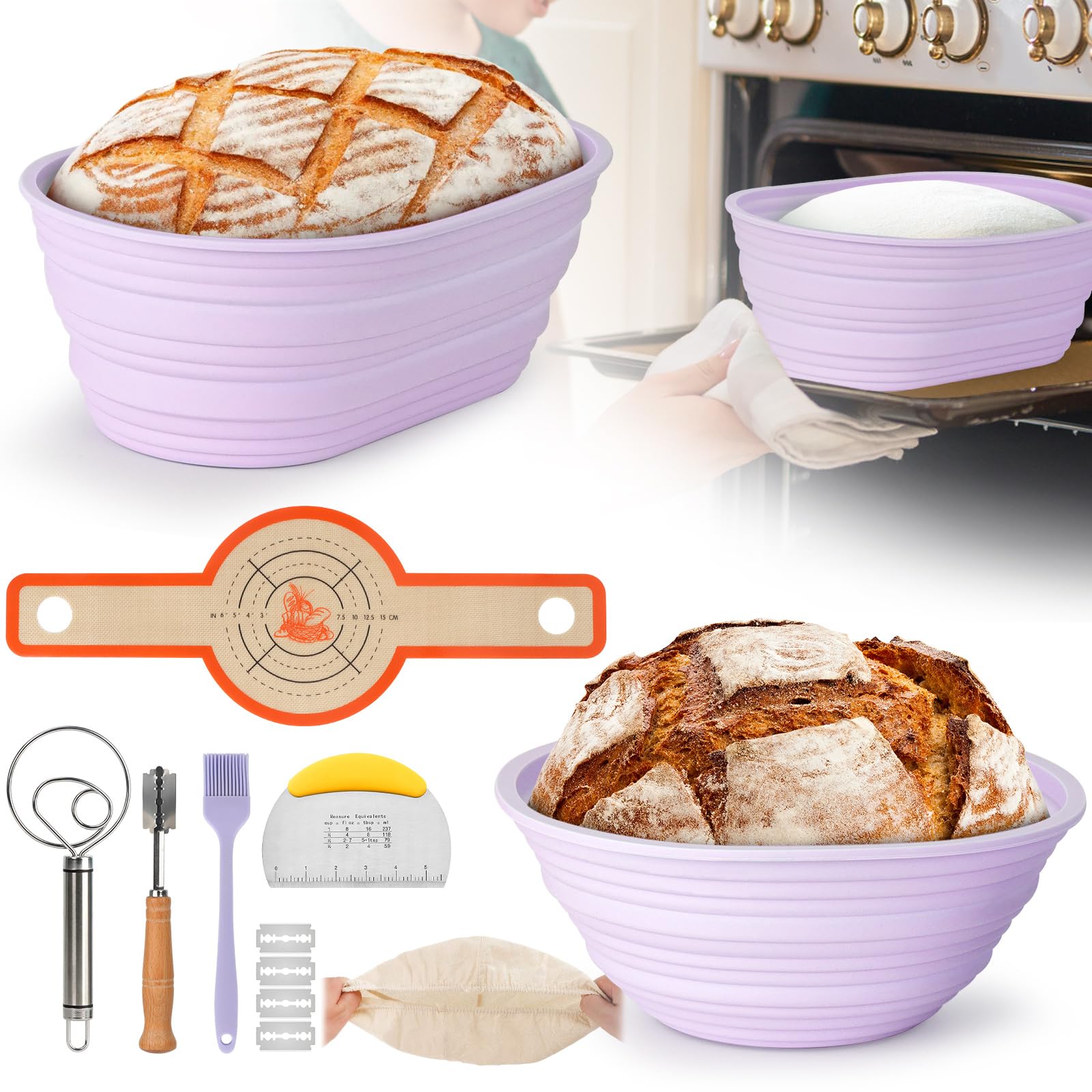 Sourdough Bread Proofing Basket Set - Natural 9 & 10 Inch-image-dbbf051b-7475-4862-885b-193d13c4984e-121323