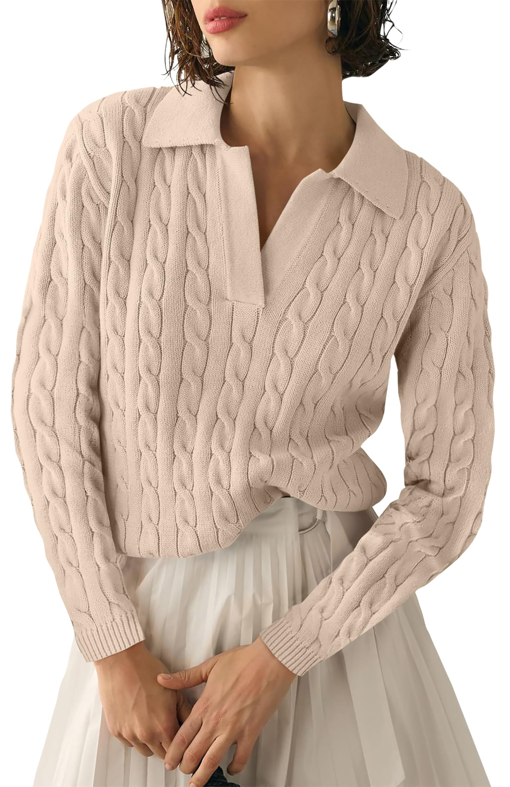 Women's Cable Knit Jumper - Apricot1 XXL-image-19b77802-3624-4829-8984-325aab3599b3-112677