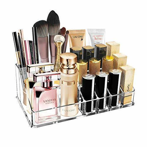 Clear Acrylic Makeup Organizer with 16 Compartments for Lipstick, Brushes & More - Space-Saving Storage Tray-image-d7bfc119-e401-41b4-9c8f-08f923204ba4-151940