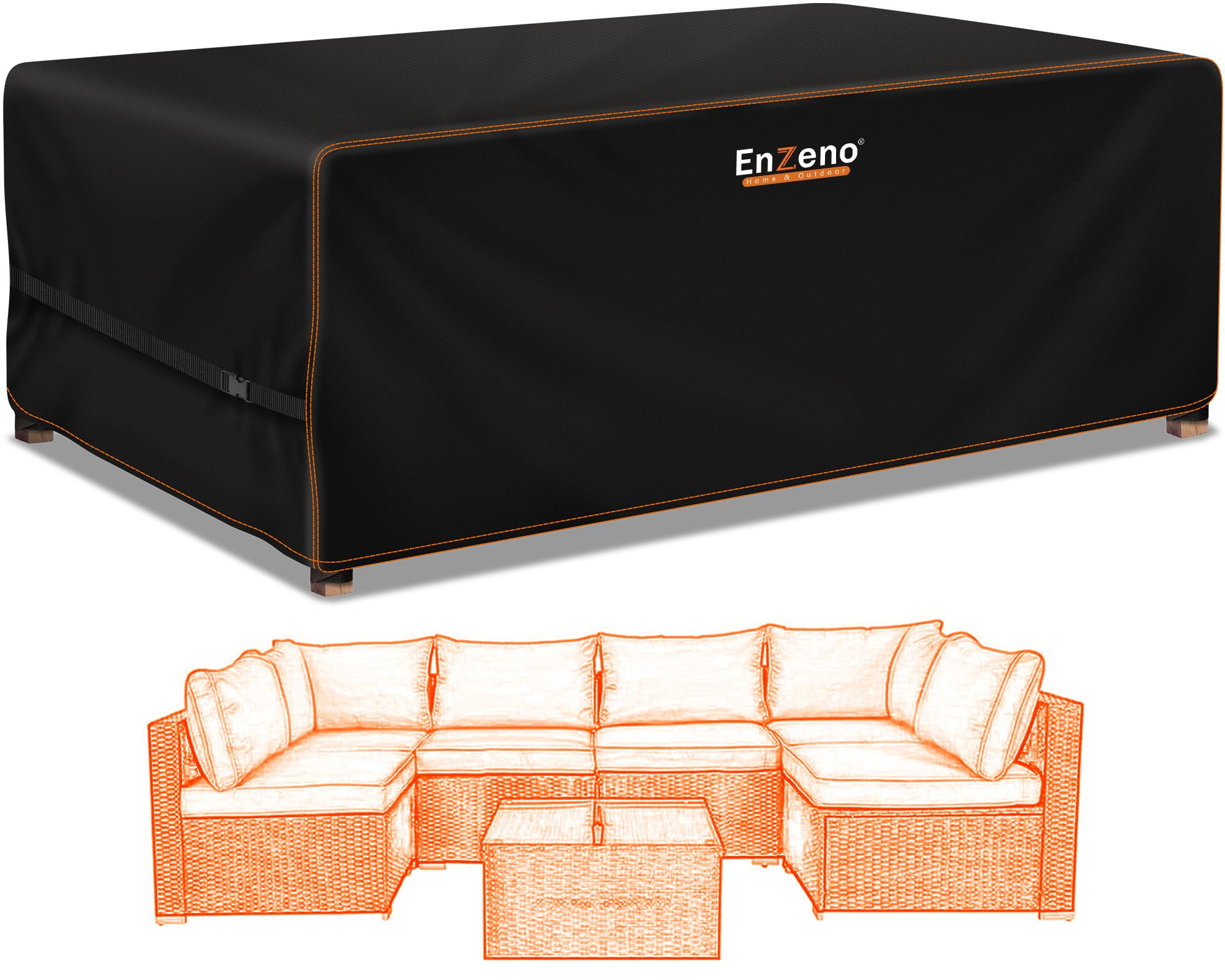 Garden Furniture Cover Waterproof - Black 180x120x74cm-image-db2a4996-33ee-43be-add0-d83c8d88662c-169732
