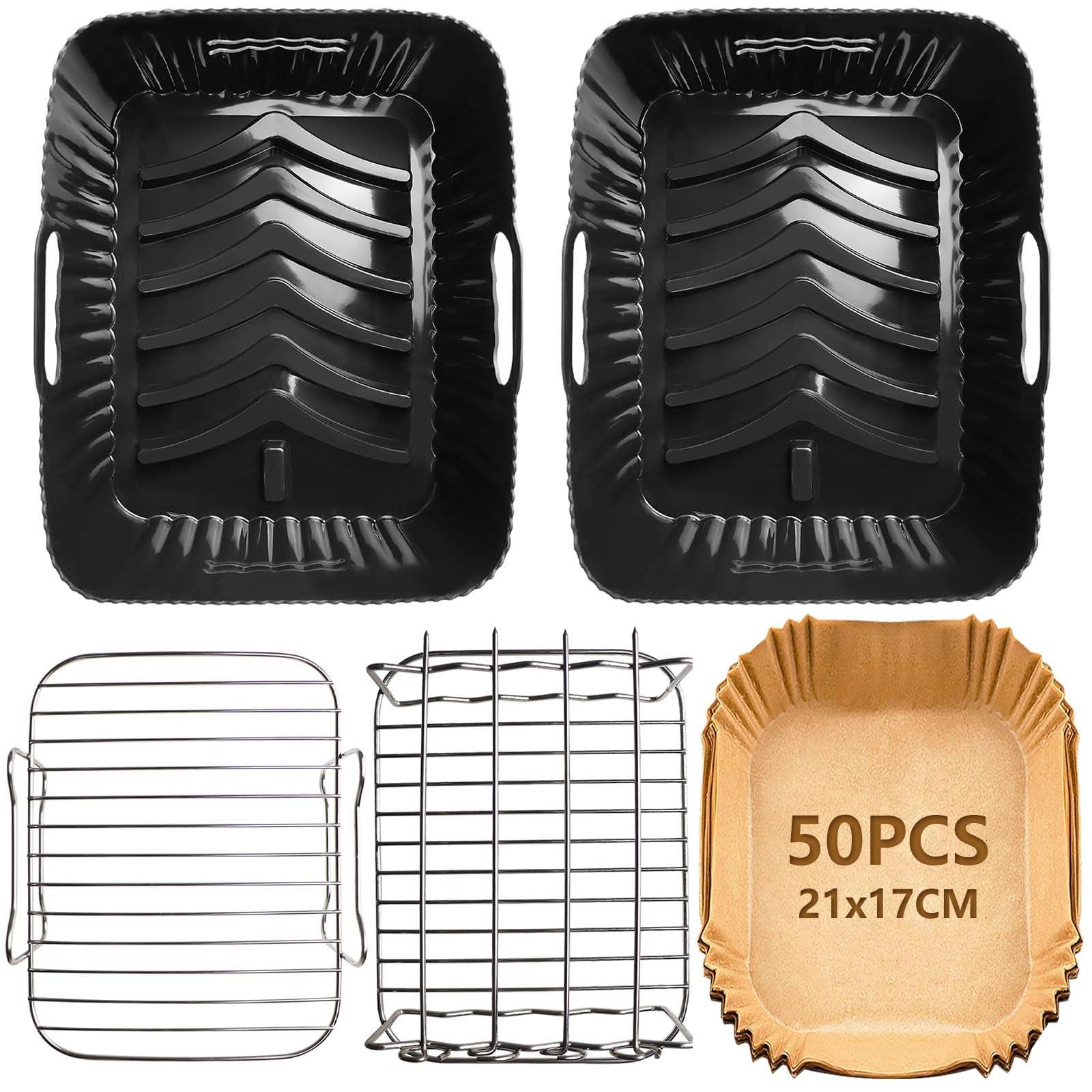 Moleath Dual Air Fryer Liners, Compatible For Ninja Foodi MAX