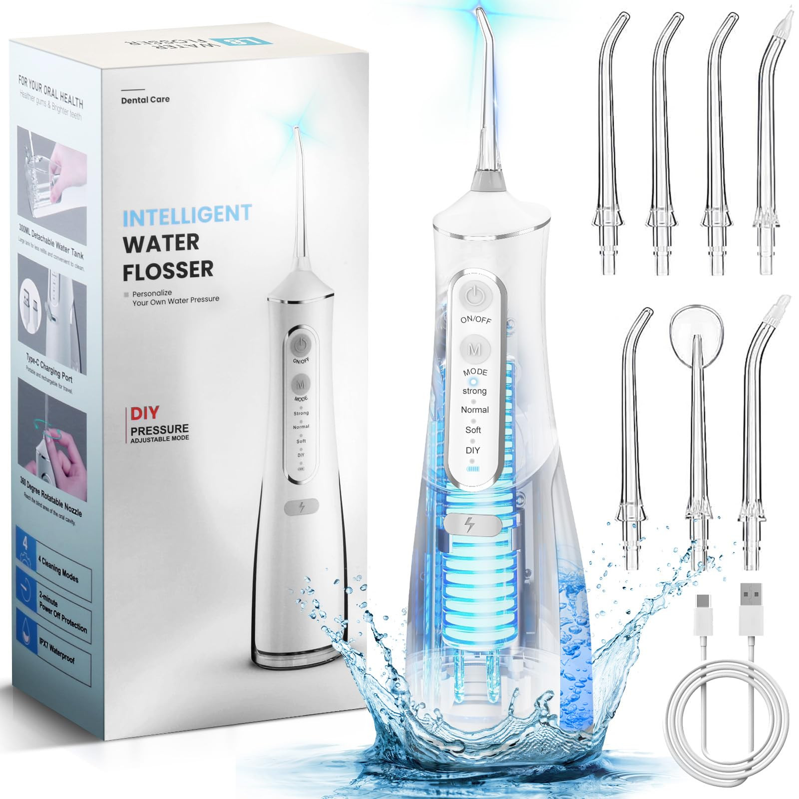 Cordless Dental Water Flosser 300ML - White-image-f92950a3-ec16-41d5-9a17-dadbd3021c52-133597
