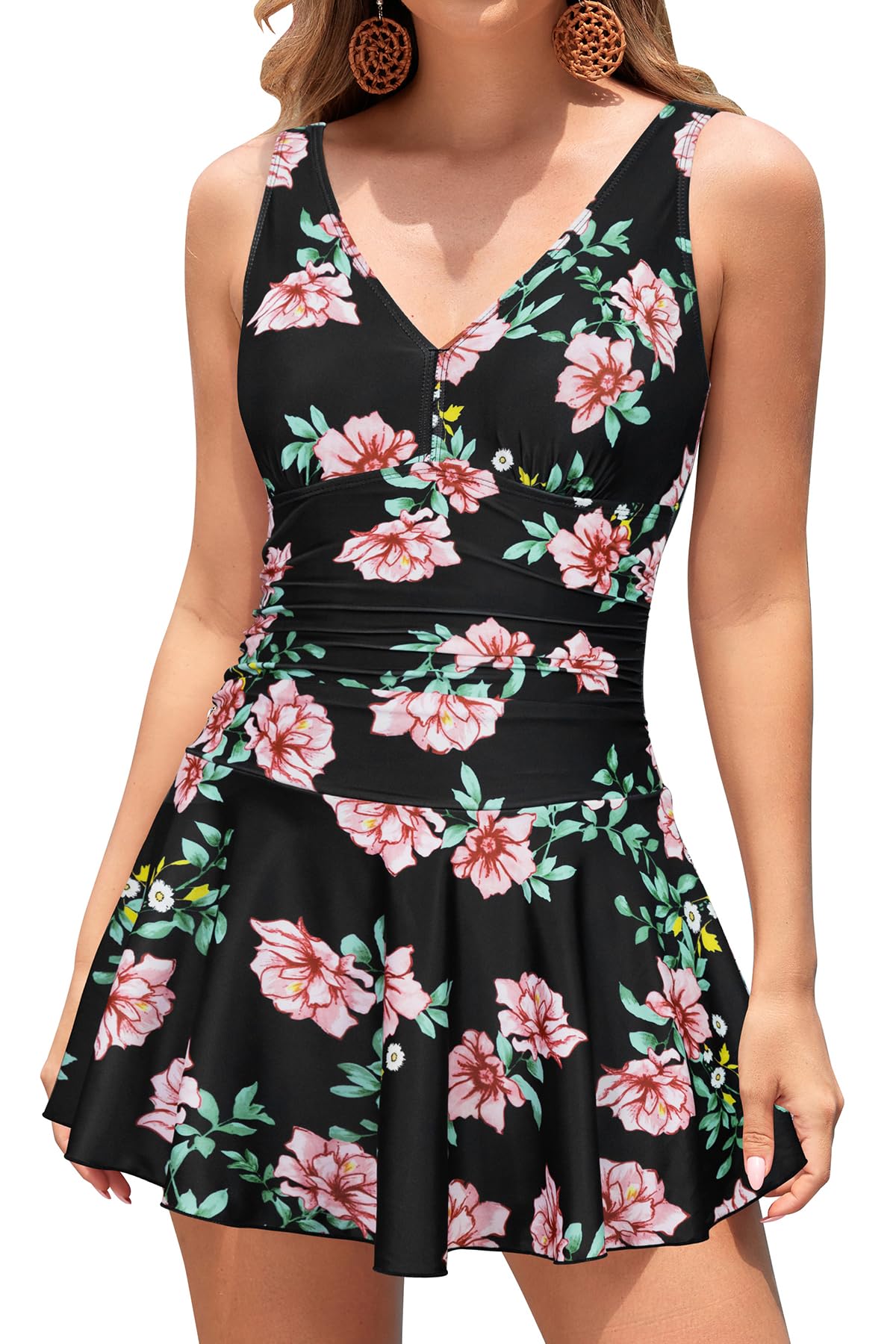 Women's One Piece Swimsuit - Black+Flower XXL-image-f25b3f82-7fff-48bc-91ed-d10b03ad466b-127509
