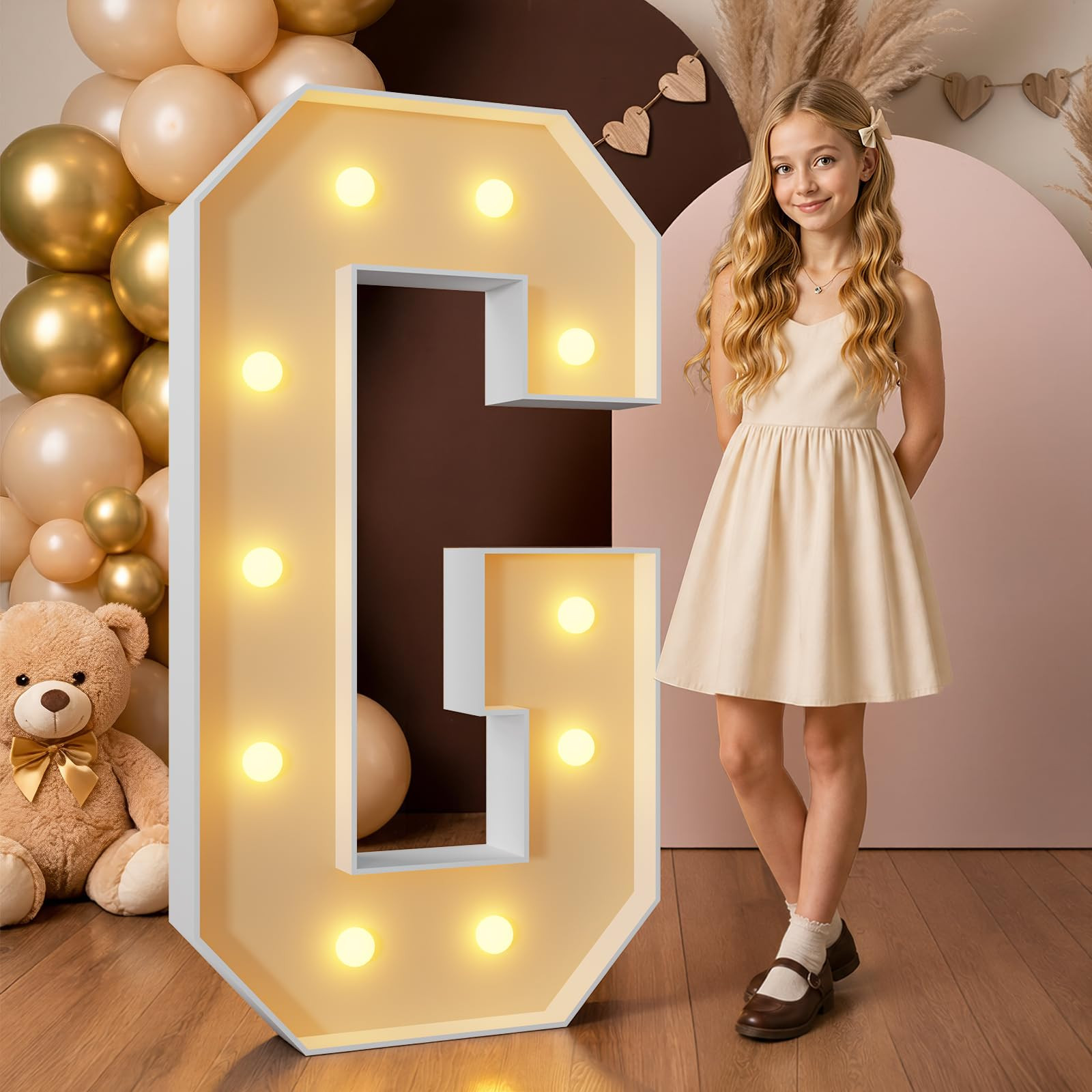 Light Up Marquee Letter Display - White 4FT G