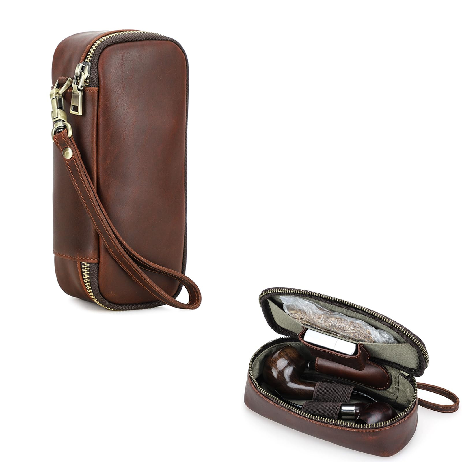 Leather Tobacco Pipe Case - Coffee For 2 Pipes-image-810e1061-50ef-4513-b7b3-adcd00e2d7c1-268316