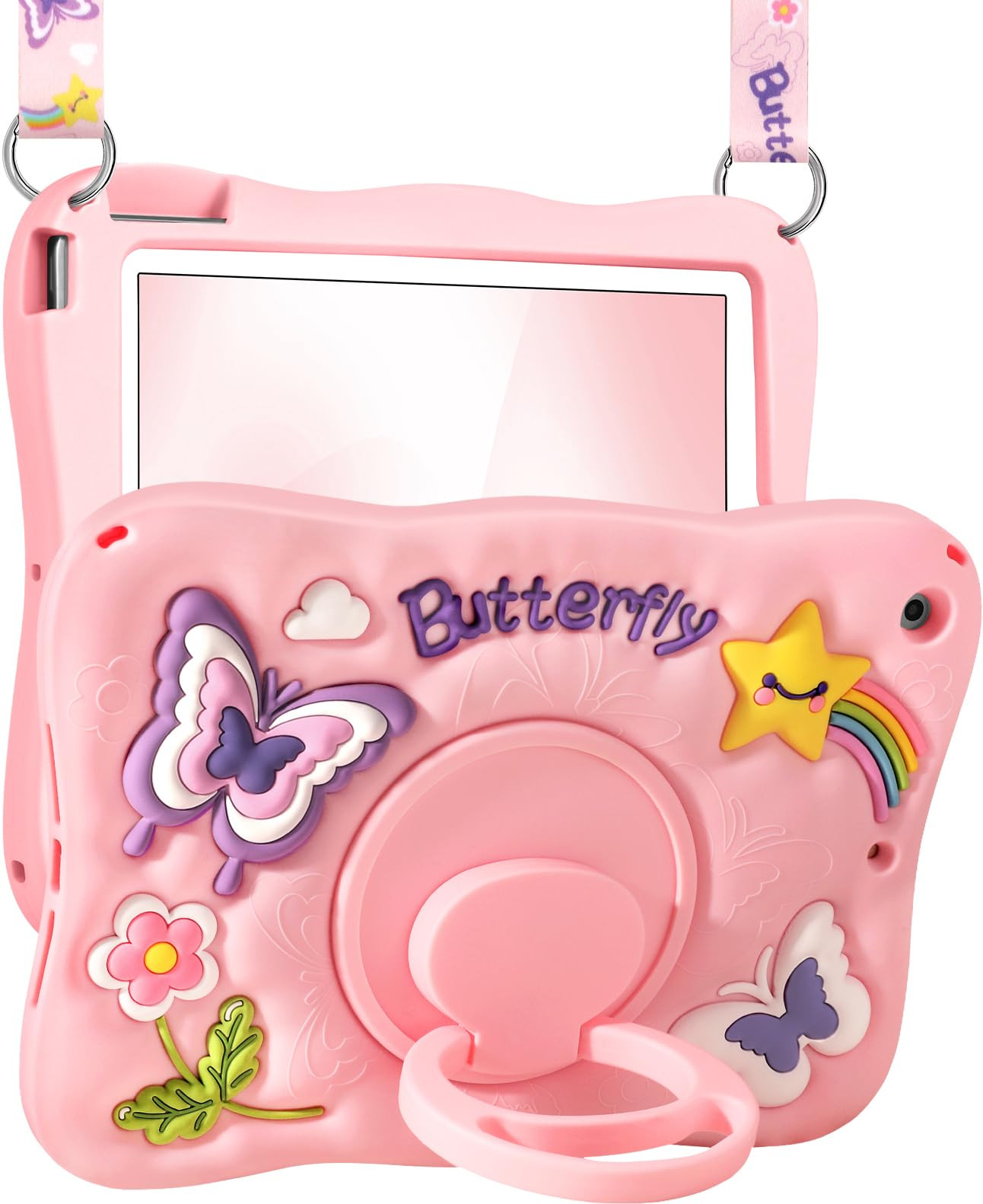 iPad 10.2" Butterfly Case with Stand - Pink Butterfly-image-b64faada-456d-4344-87ed-cd32254b2c3c-3342