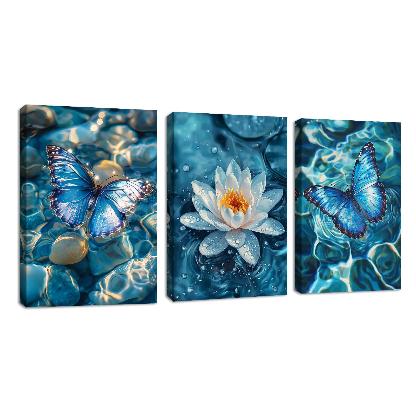 Lotus Flower Canvas Wall Art 3 Piece - Zen Lotus Flower-01 20"x28"x3Pcs-image-386c5812-0ef1-4941-b8e5-f381a89cb340-155
