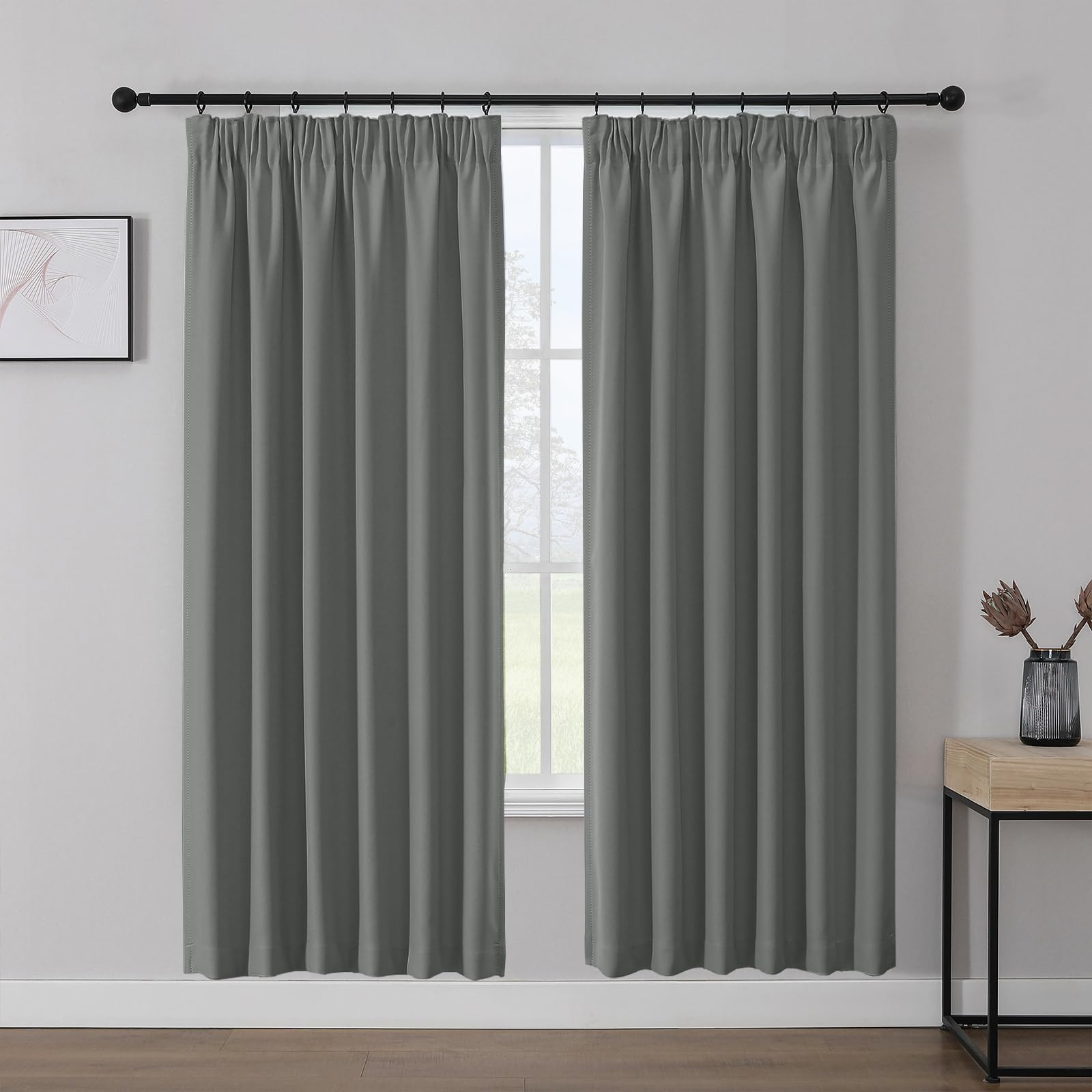 Blackout Curtains 2 Panels - Light Grey 55 x 96 Inch