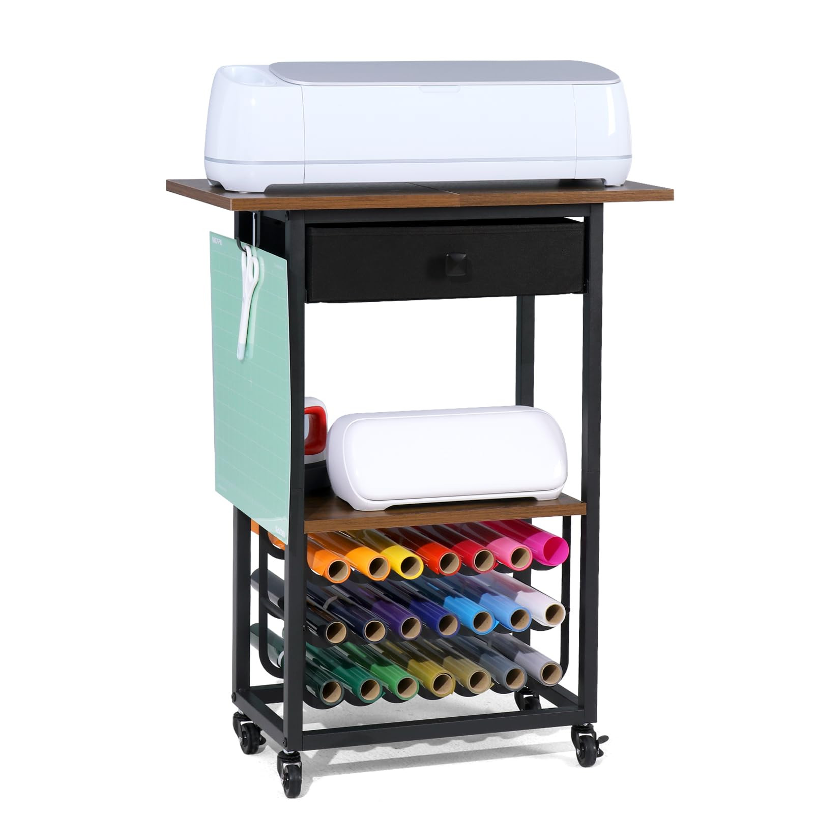 Rolling Craft Cart Workstation - Black HXGYTC-B-image-ec1326cc-af85-4fa5-b947-720a97448a07-3355