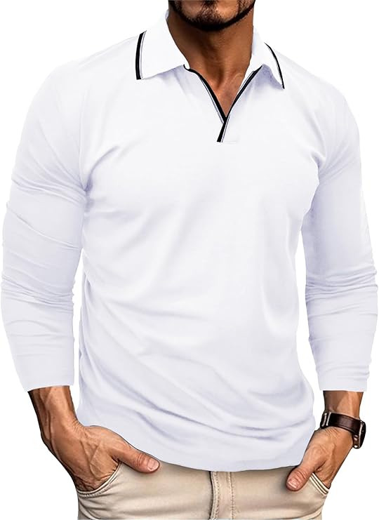 Men's Polo Jumper Long Sleeve - White M-image-2c09df64-b6d2-4e44-b8c2-2284ec75554f-4472