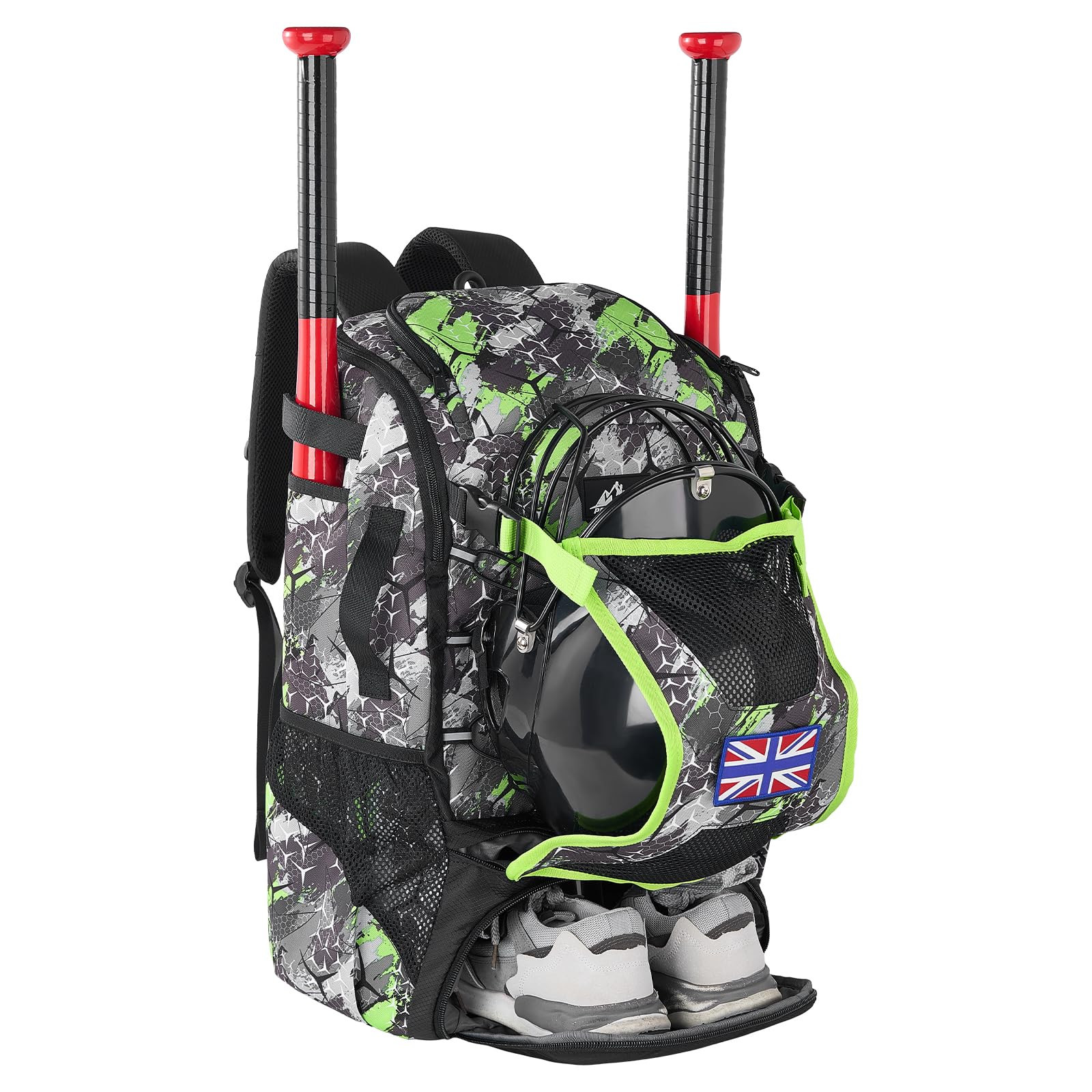Youth Baseball Bat Bag 45L with Shoe Compartment - Green L-image-89304429-5c53-4f25-ba8e-9f2013aeba4c-3903