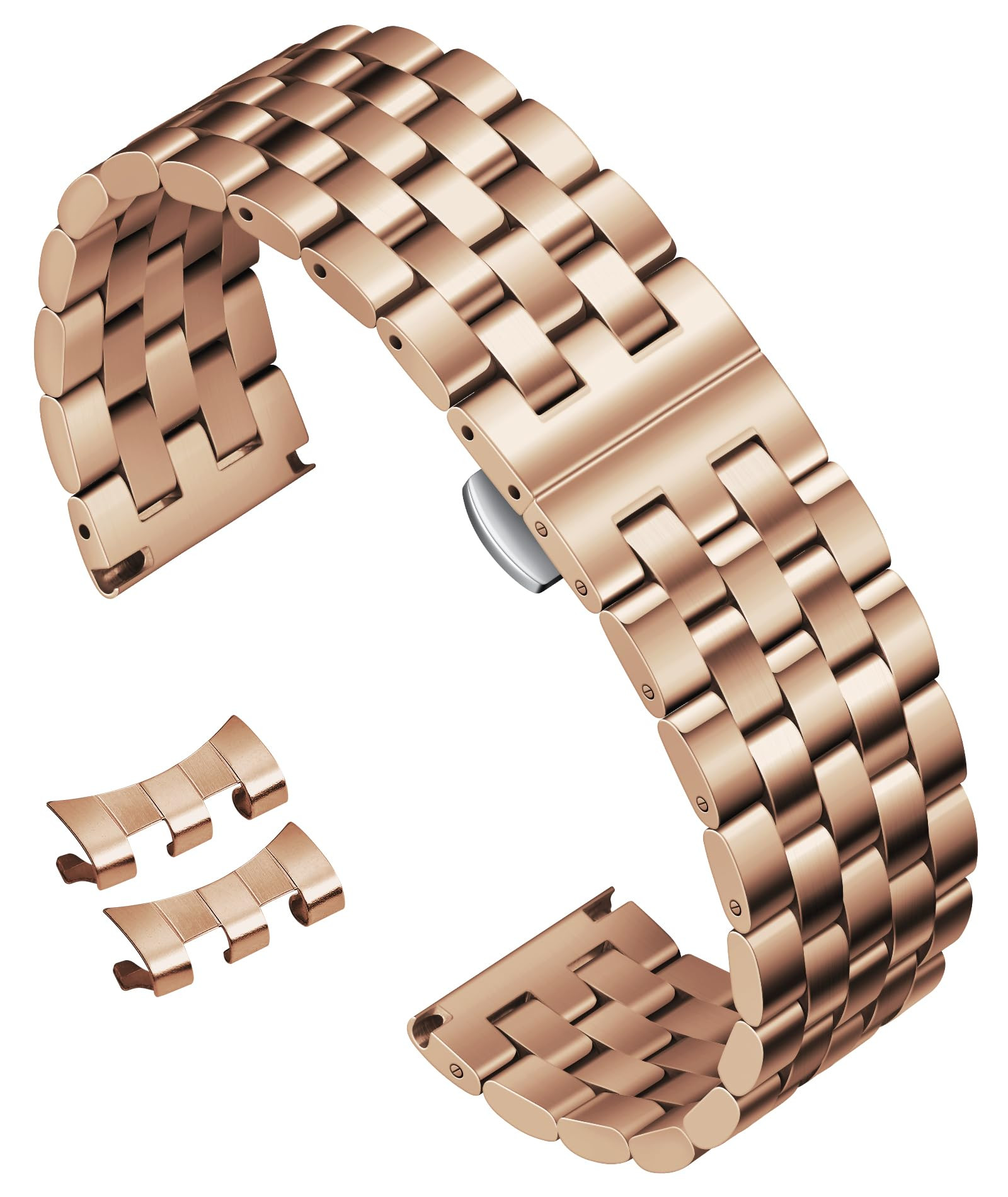 Stainless Steel Watch Strap - Rose Gold 24mm-image-a2885b4c-29b6-444e-9dfd-e90407e7497f-268324