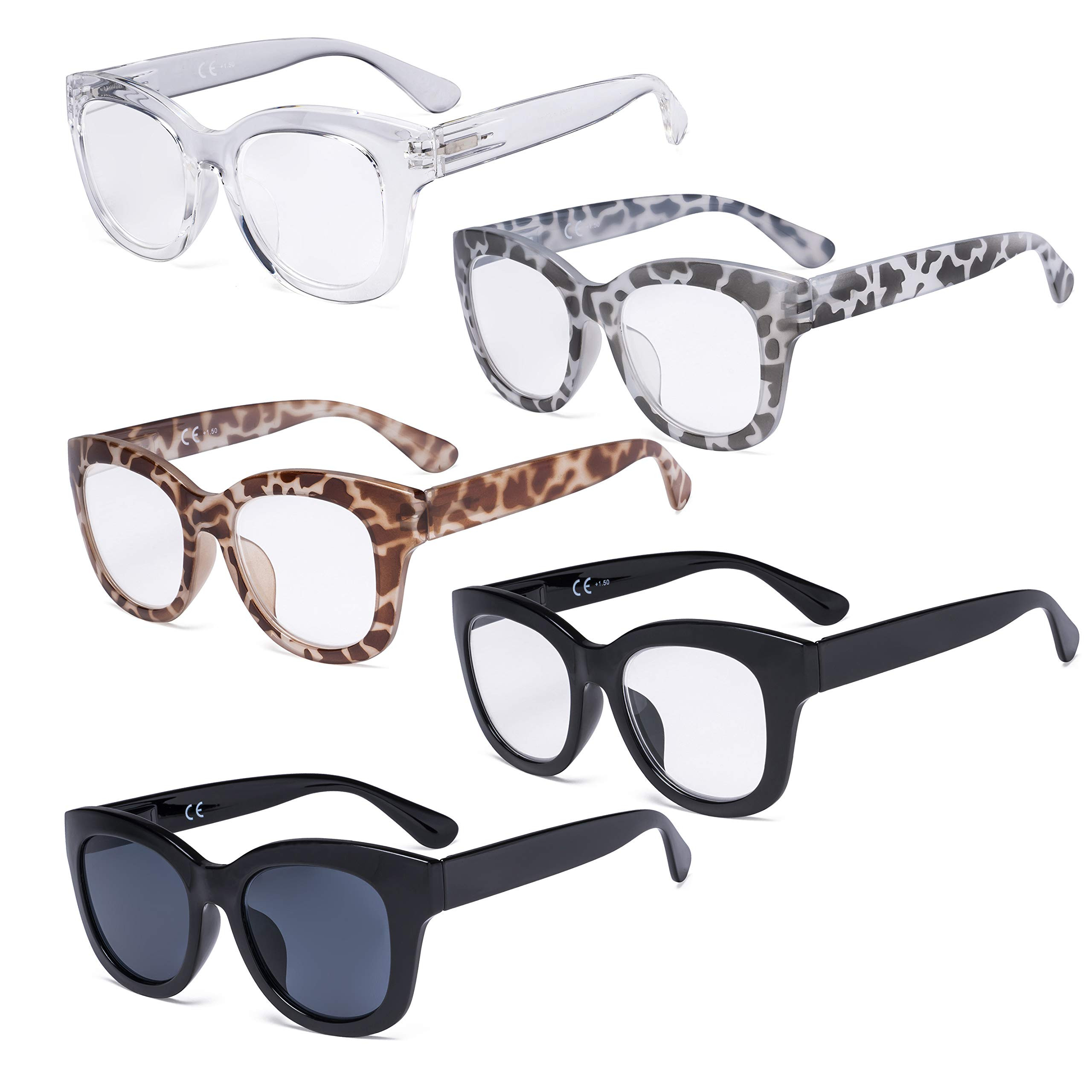 Oversized Reading Glasses 5 Pack - 5 Pairs Mix +0.50-image-be34615b-5e0a-4f94-a214-14e1fd42c5c2-130399
