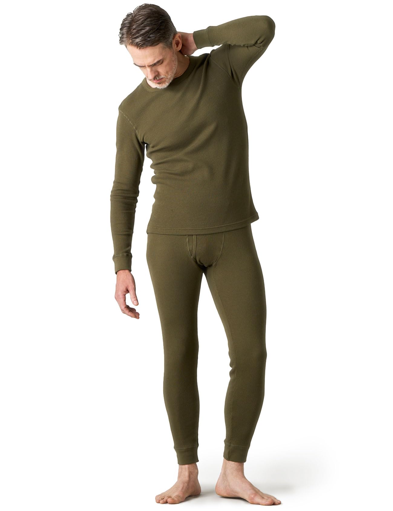 Men's Thermal Underwear Set - Dark Green XXL