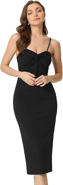 Women's Twist Front Dress - Black S-image-c45a33cc-3f30-49dd-9709-ff24eed5665d-116576