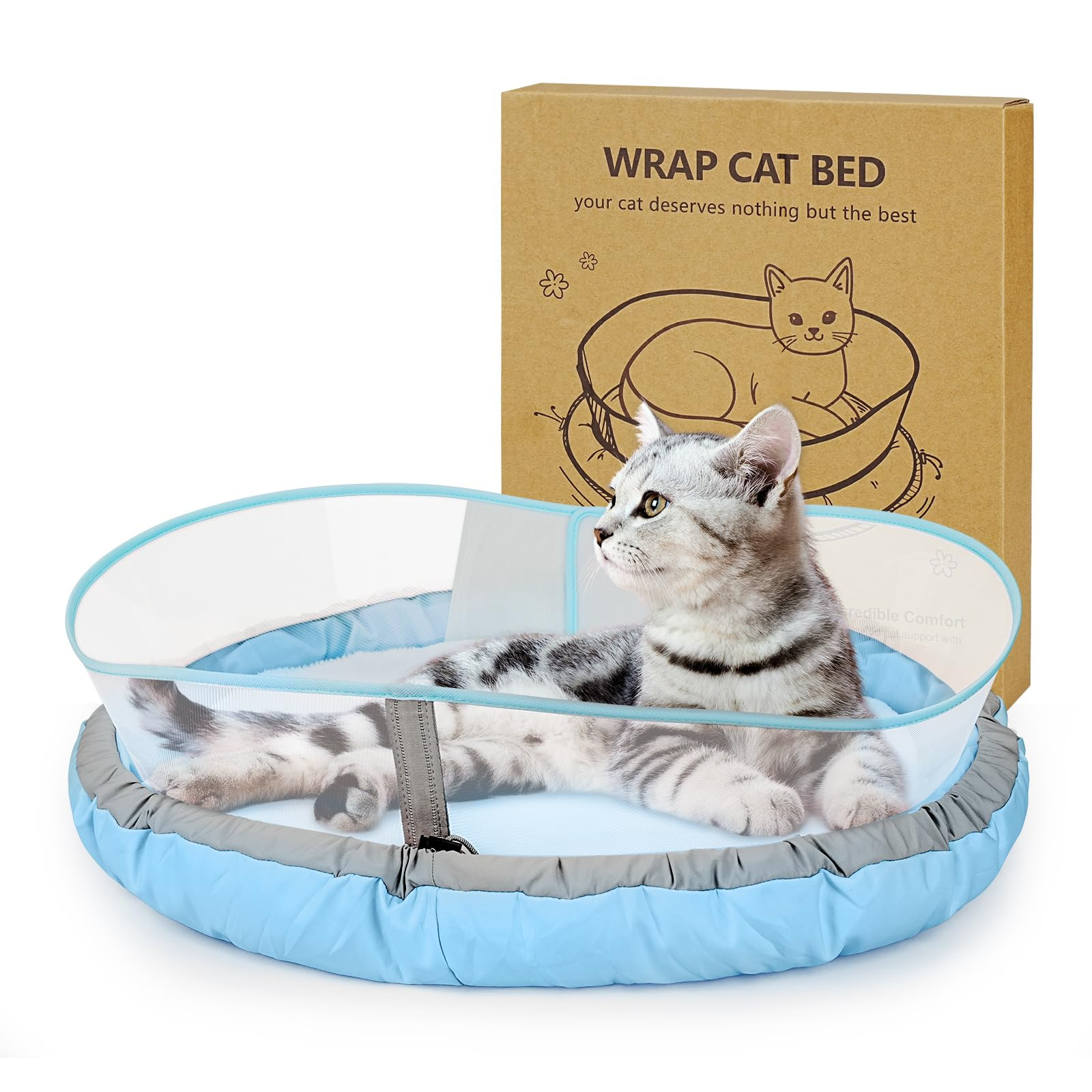 Fluffy Donut Cat Bed with Shield - Blue M-image-db96c00e-bf42-4d3c-8f6a-6ec602f78926-268400