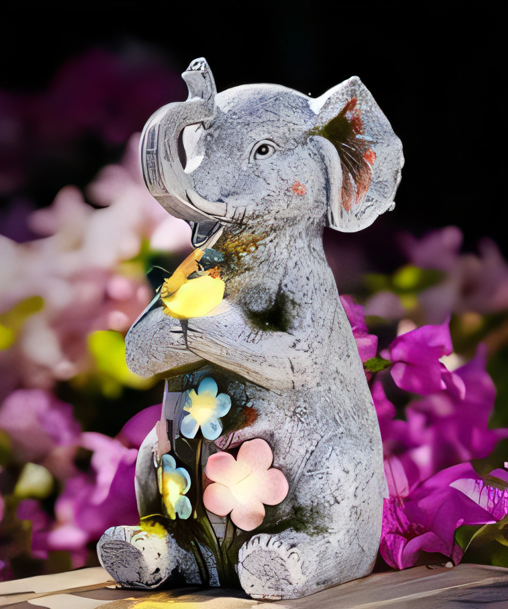 Solar Elephant Garden Ornament - Elephant One Size-image-e38a069b-7c38-456a-b2d5-e3dd36de2c19-104482