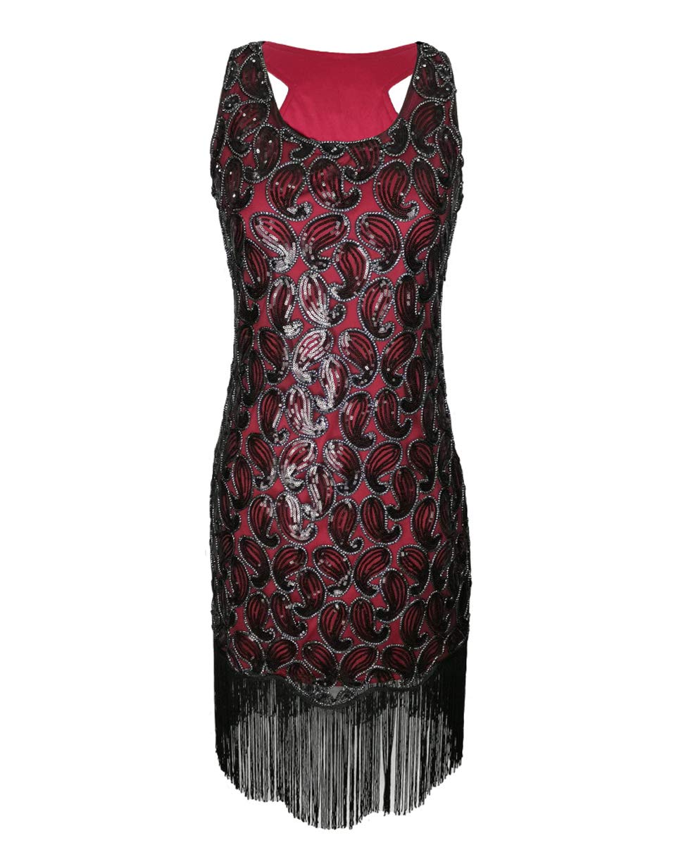 1920s Flapper Sequin Tassel Dress - Red S-image-7804cc58-3b49-435e-8a48-27973aa20381-127464