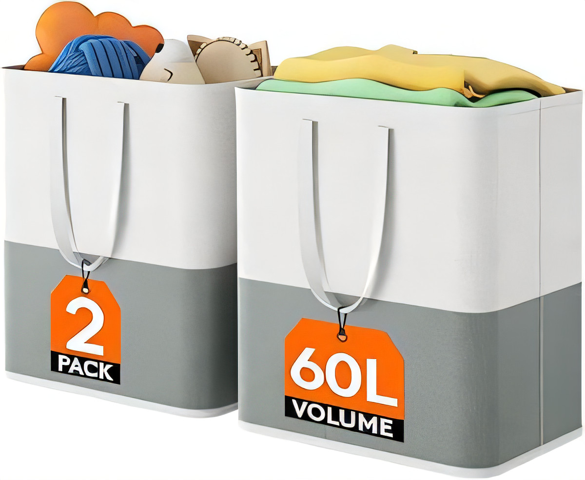 Lifewit 60L Laundry Basket 2 Pack, Collapsible & Freestanding-image-9c3930f4-fc9f-4b33-8f83-4cdde3164275-36390