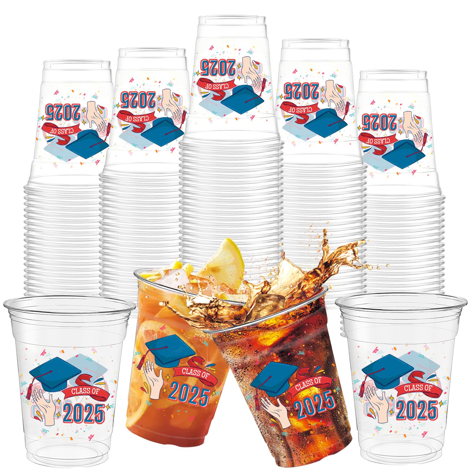 Graduation Disposable Cups 14oz 50 Pack - Transparent Small-image-8e616786-e9b2-402a-aa77-1db8c95fa149-125506