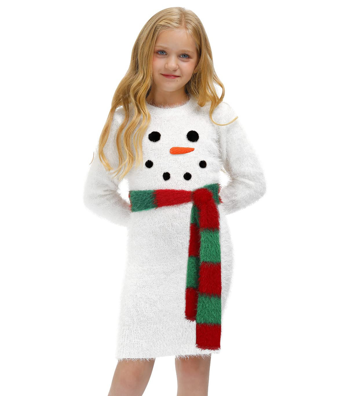 Girls Christmas Knitted Dress - Snowman 13-14 Years-image-5030d81d-bf48-4943-a2c2-18aea2282924-135410