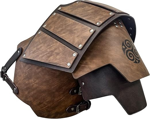 Viking Faux Leather Pauldron Armour - Brown L-image-f766af87-e0bb-4a38-9256-e2d370882f39-3295