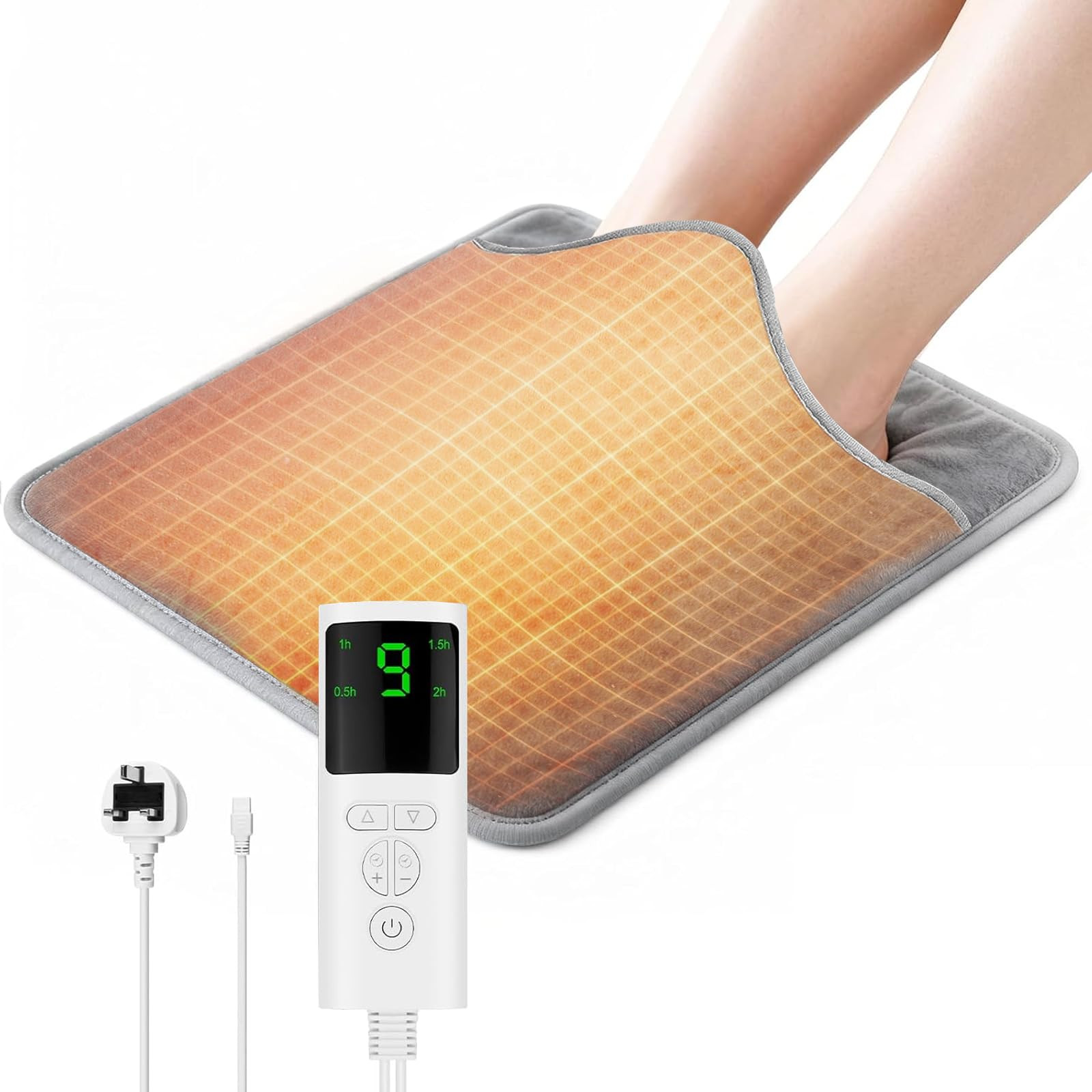 Electric Foot Warmer Mat 9 Heat Levels - Grey 15.75"-image-2a2f7c33-a1c8-4e32-8c04-379fc877c621-138153